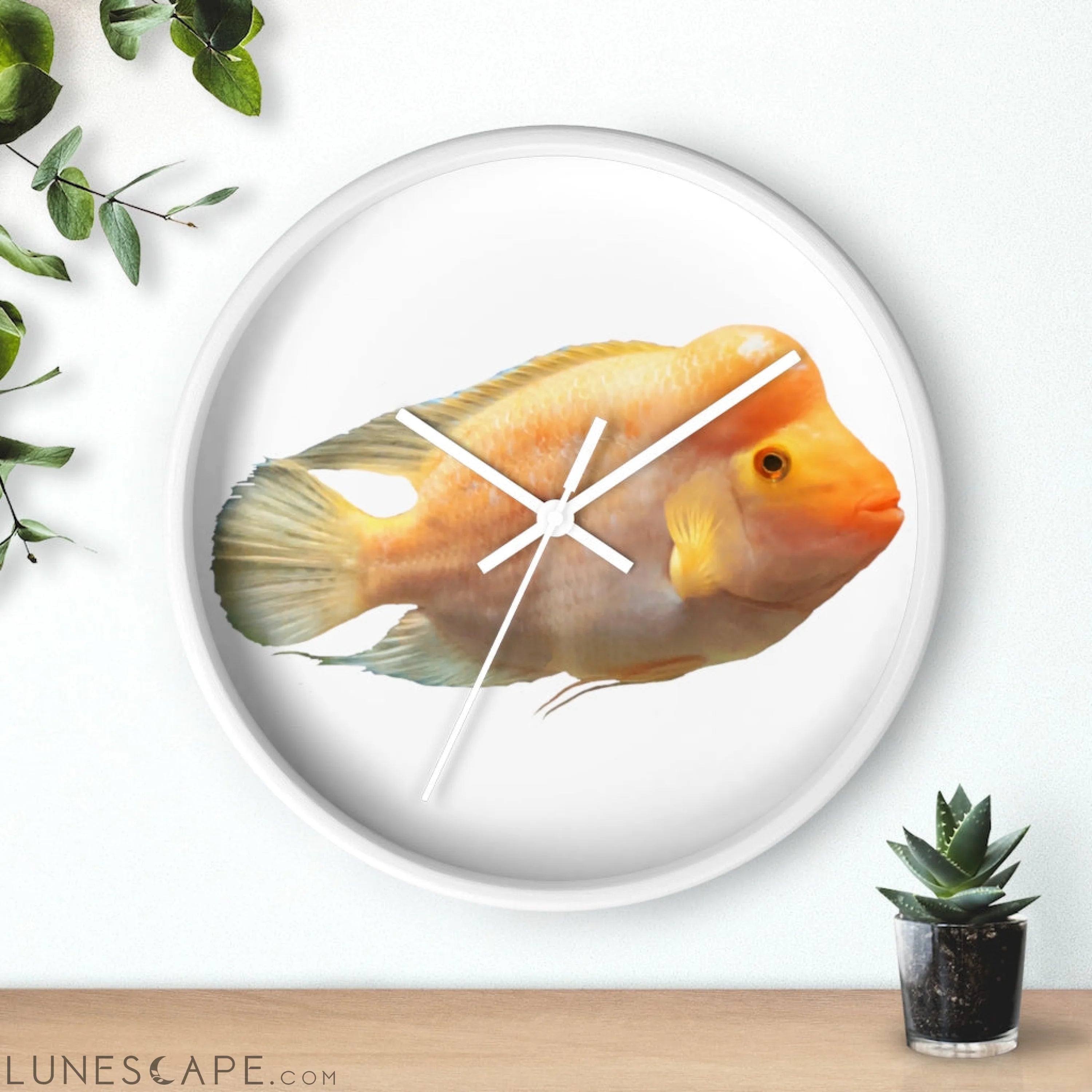 Orange Fish Wall clock LUNESCAPE