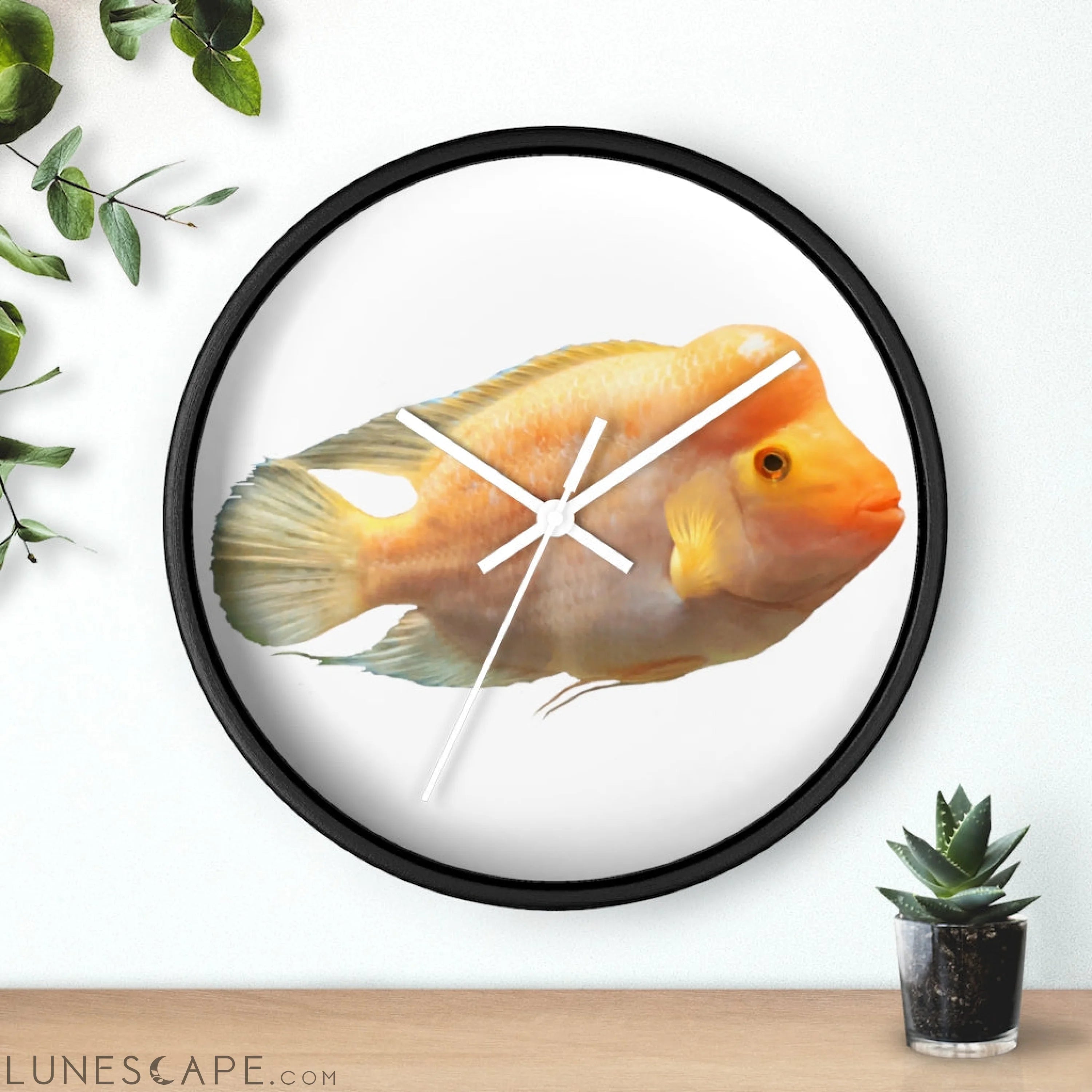Orange Fish Wall clock LUNESCAPE