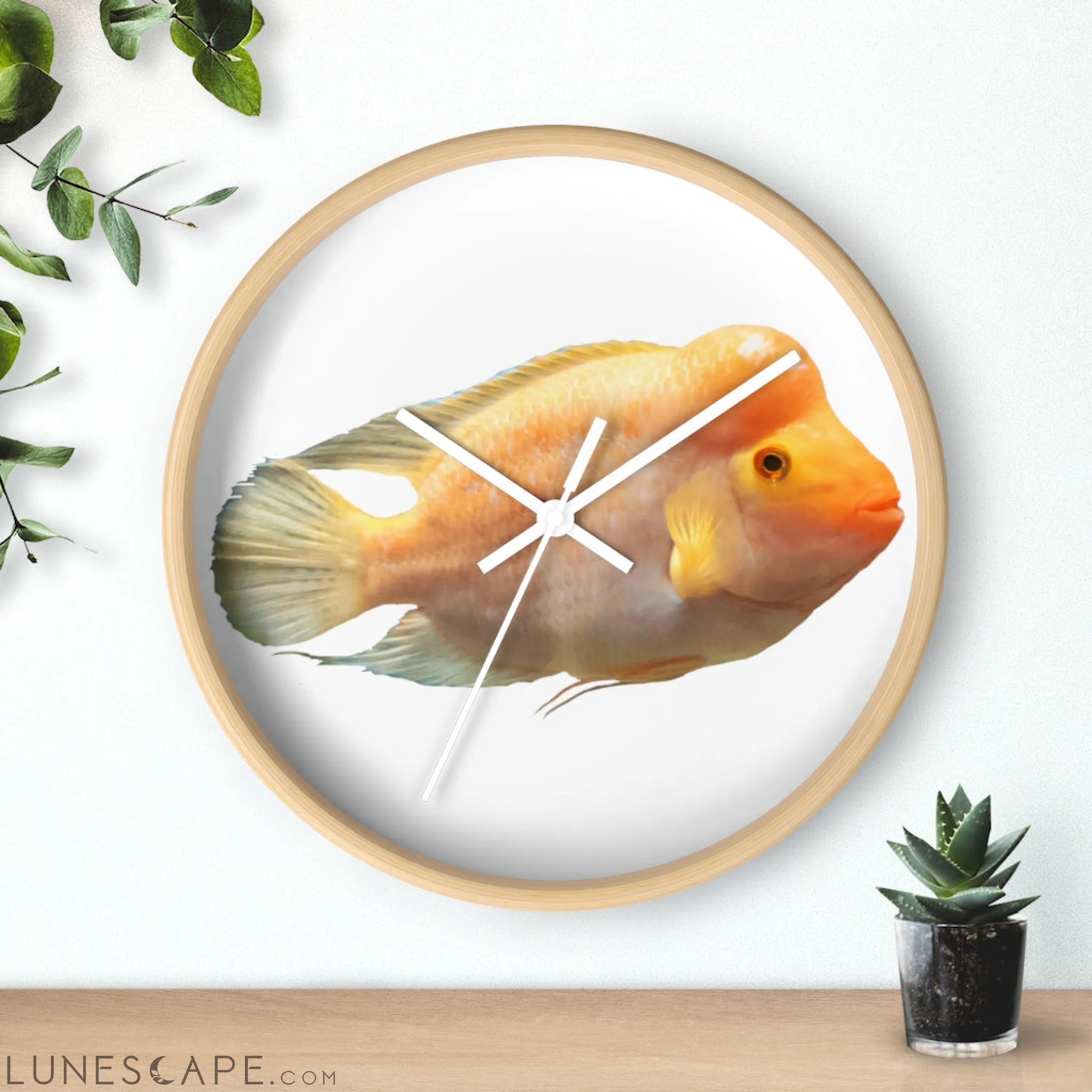 Orange Fish Wall clock LUNESCAPE