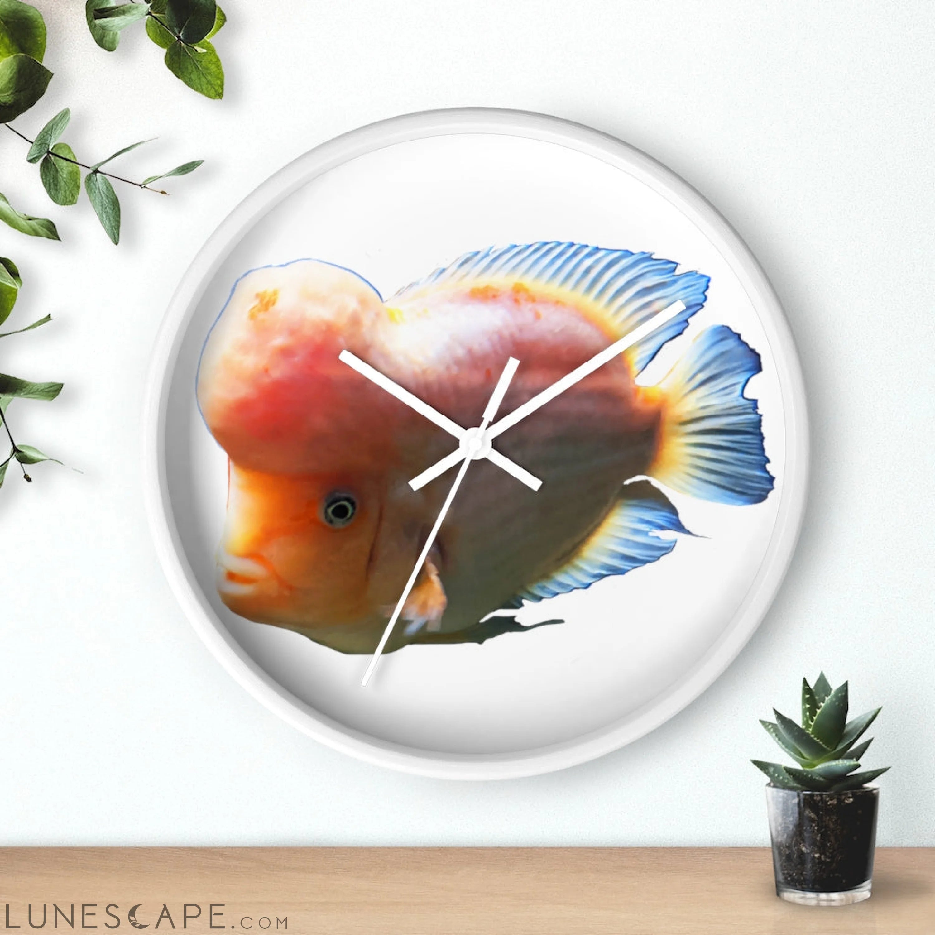 Orange Fish Wall clock LUNESCAPE