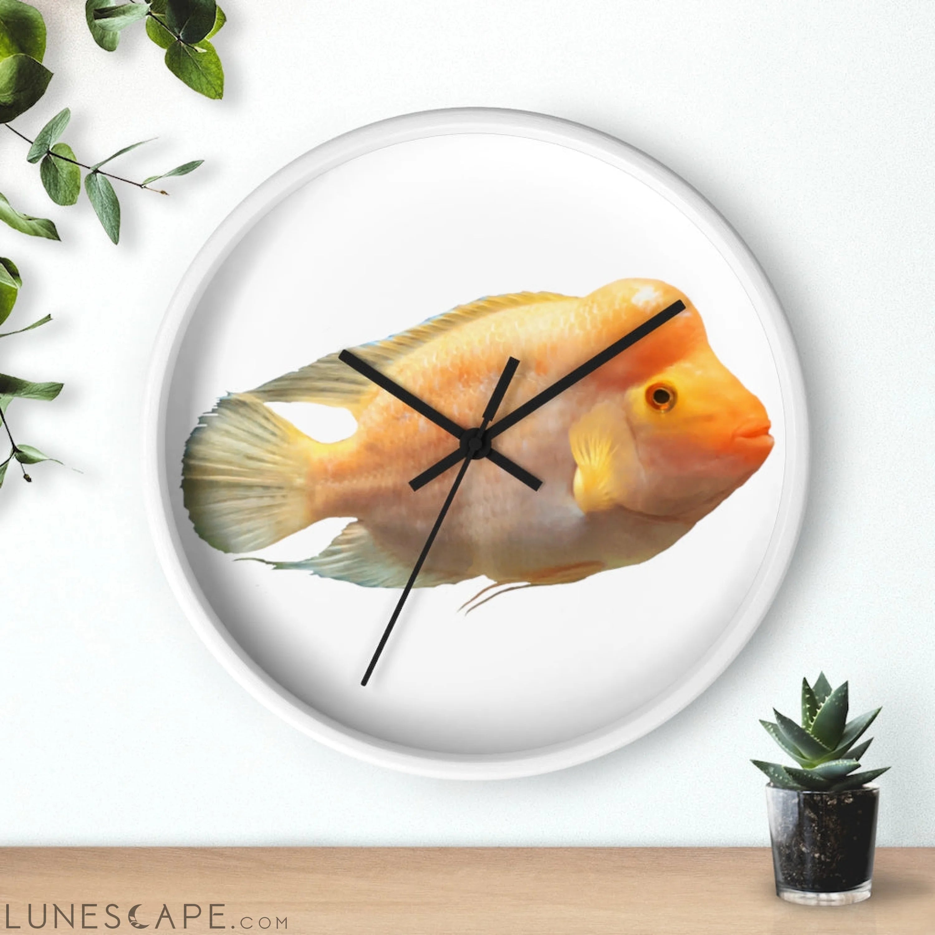 Orange Fish Wall clock LUNESCAPE