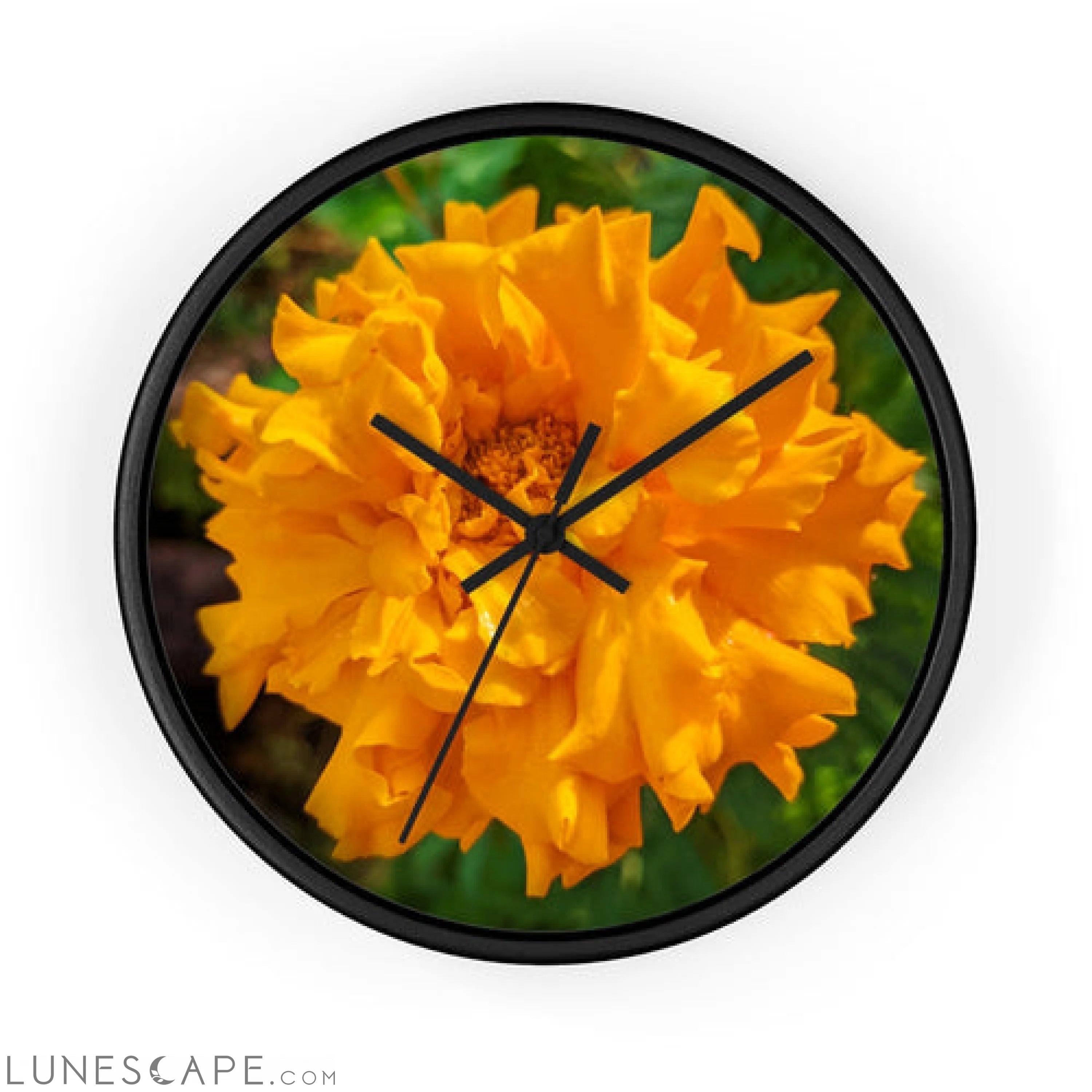 Orange Flower Wall clock LUNESCAPE