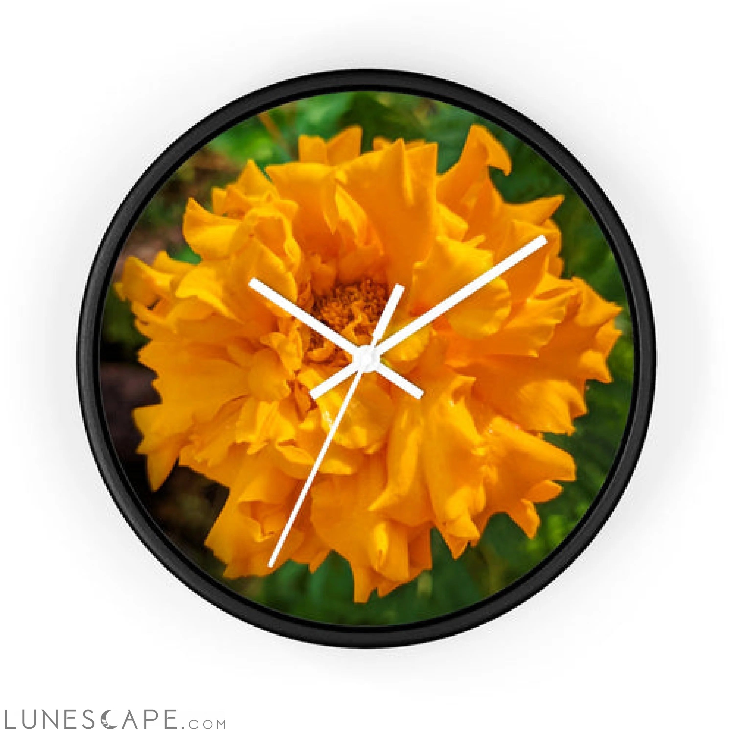 Orange Flower Wall clock LUNESCAPE