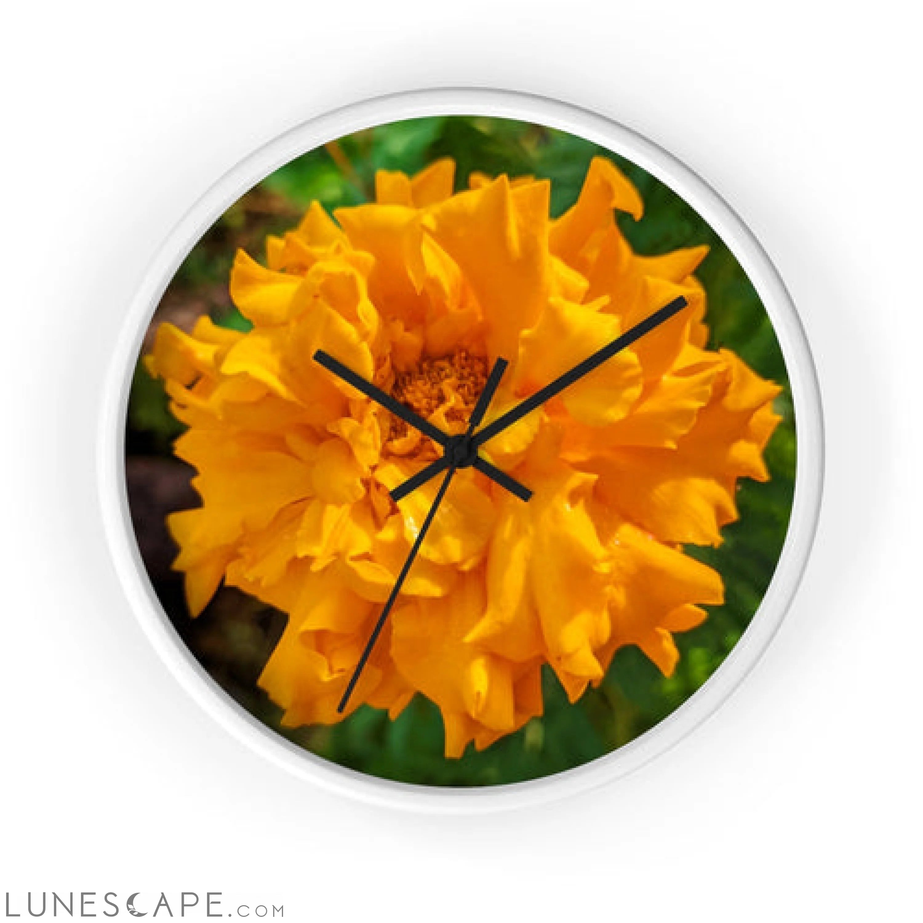 Orange Flower Wall clock LUNESCAPE