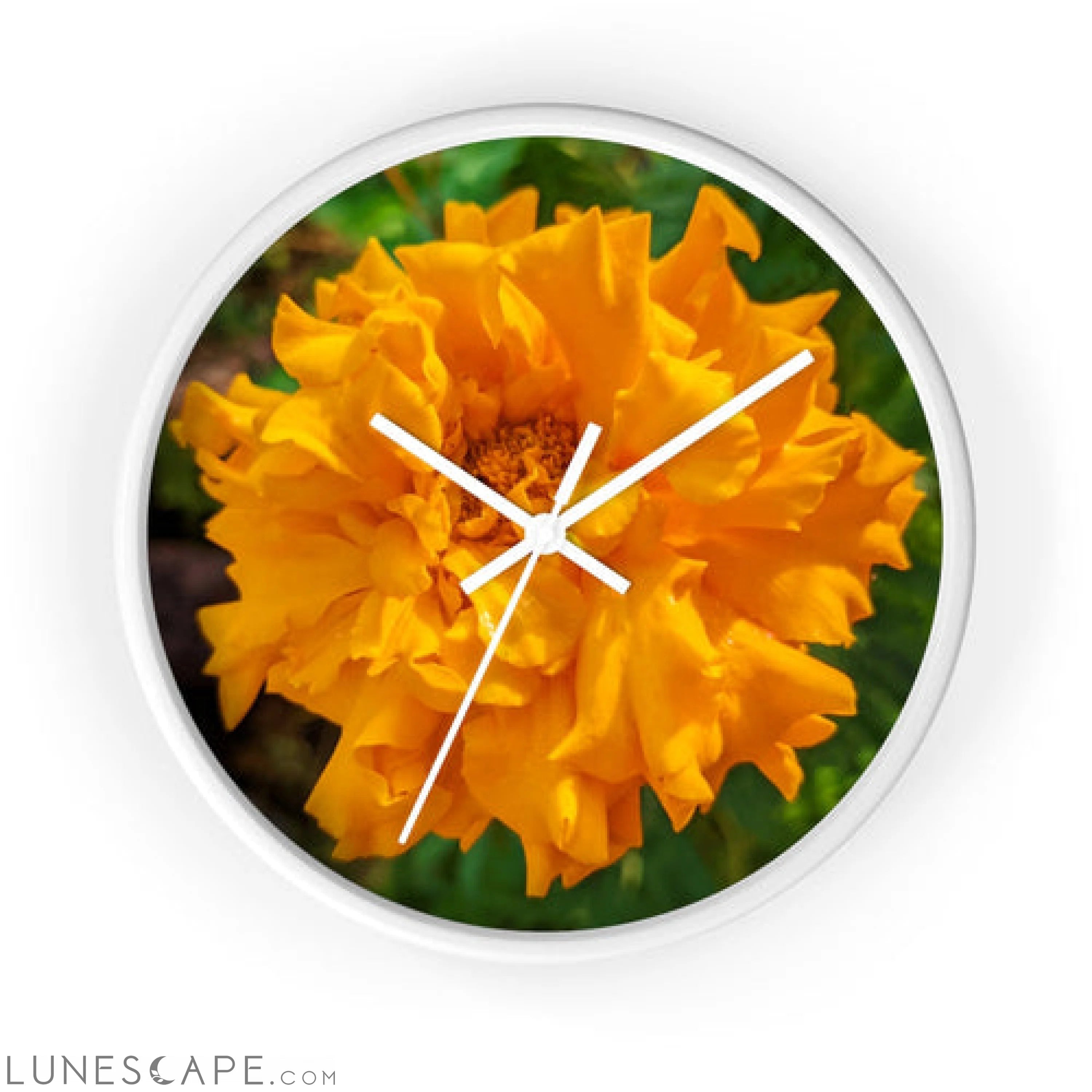 Orange Flower Wall clock LUNESCAPE
