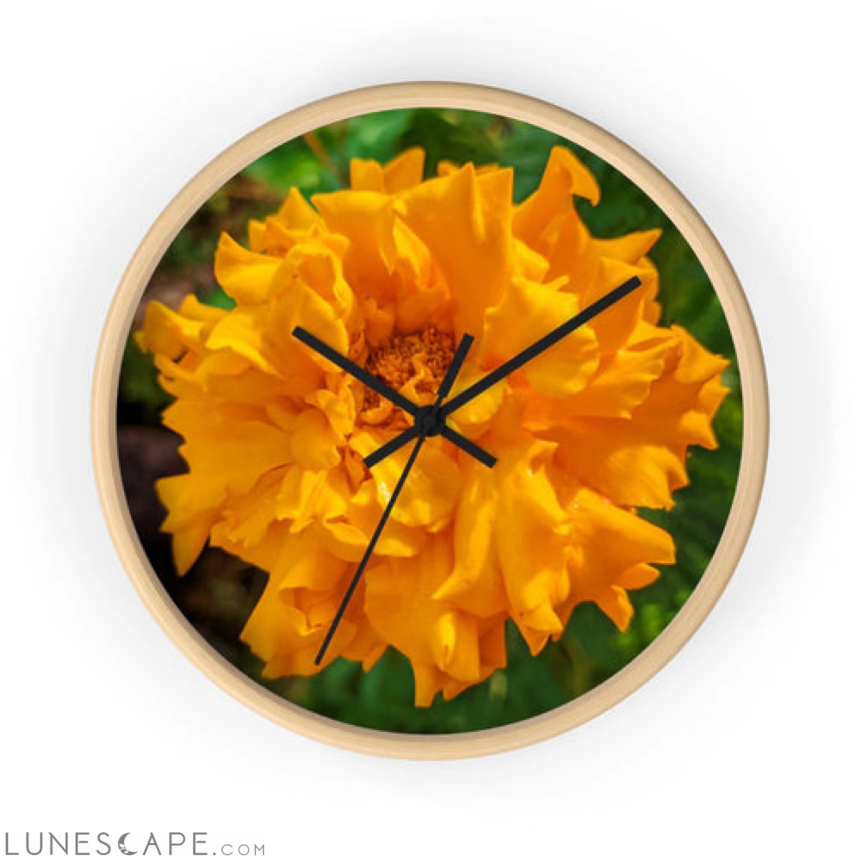 Orange Flower Wall clock LUNESCAPE
