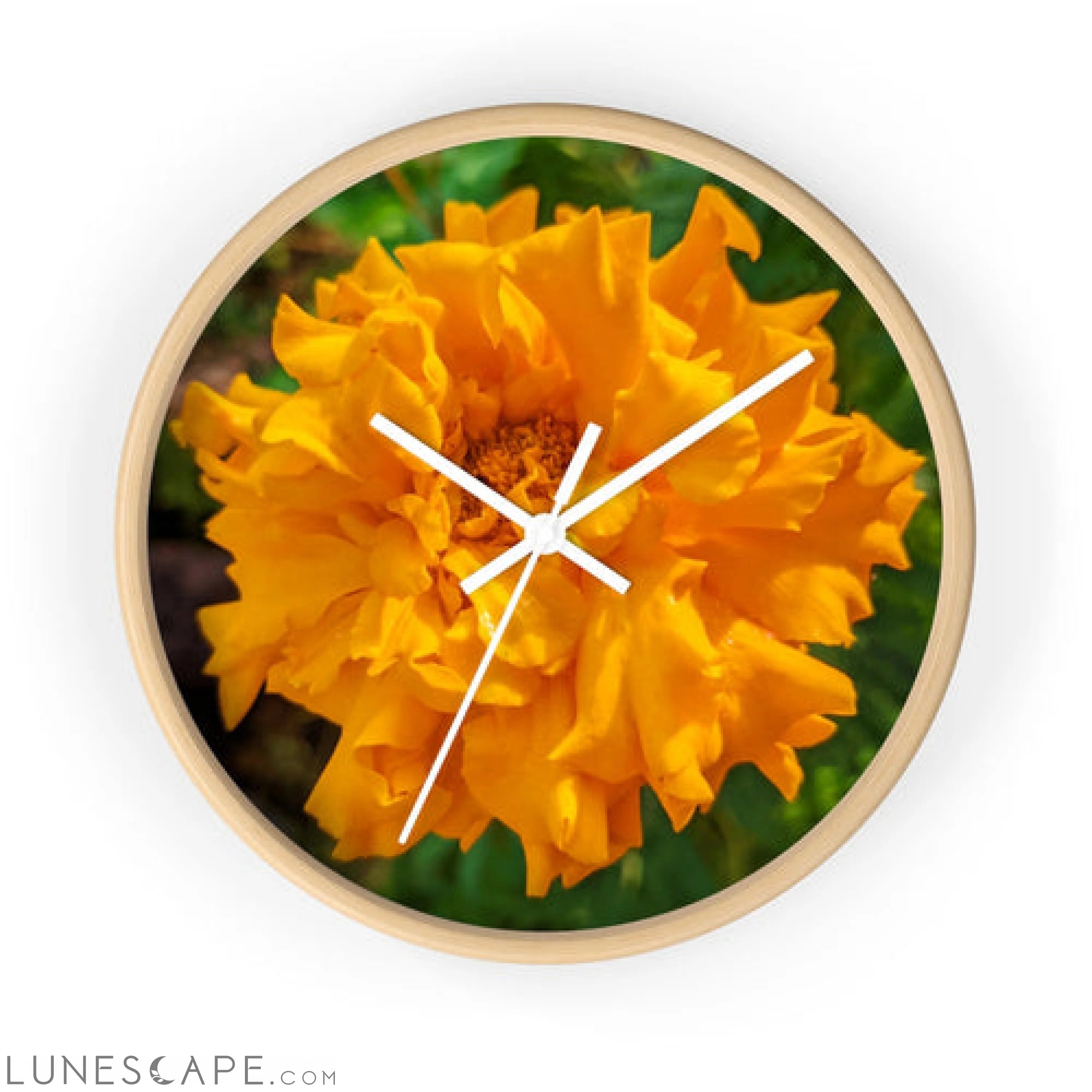 Orange Flower Wall clock LUNESCAPE