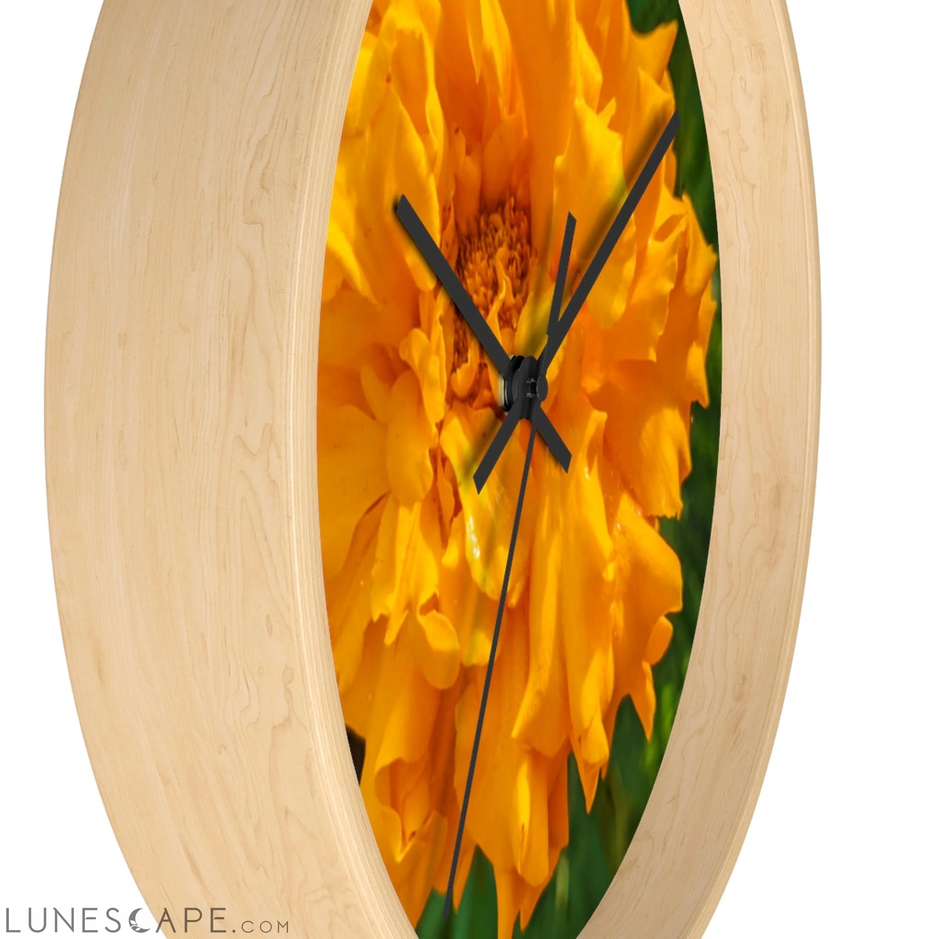 Orange Flower Wall clock LUNESCAPE