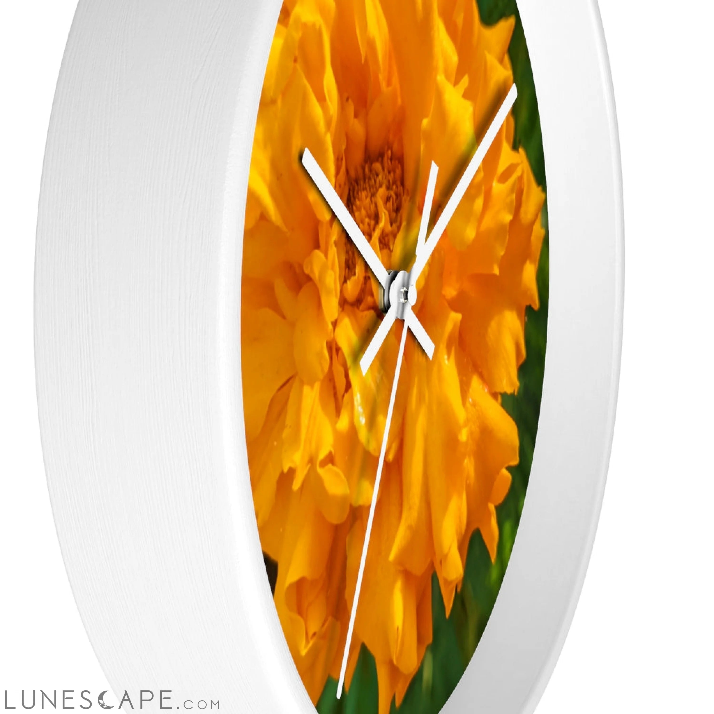Orange Flower Wall clock LUNESCAPE
