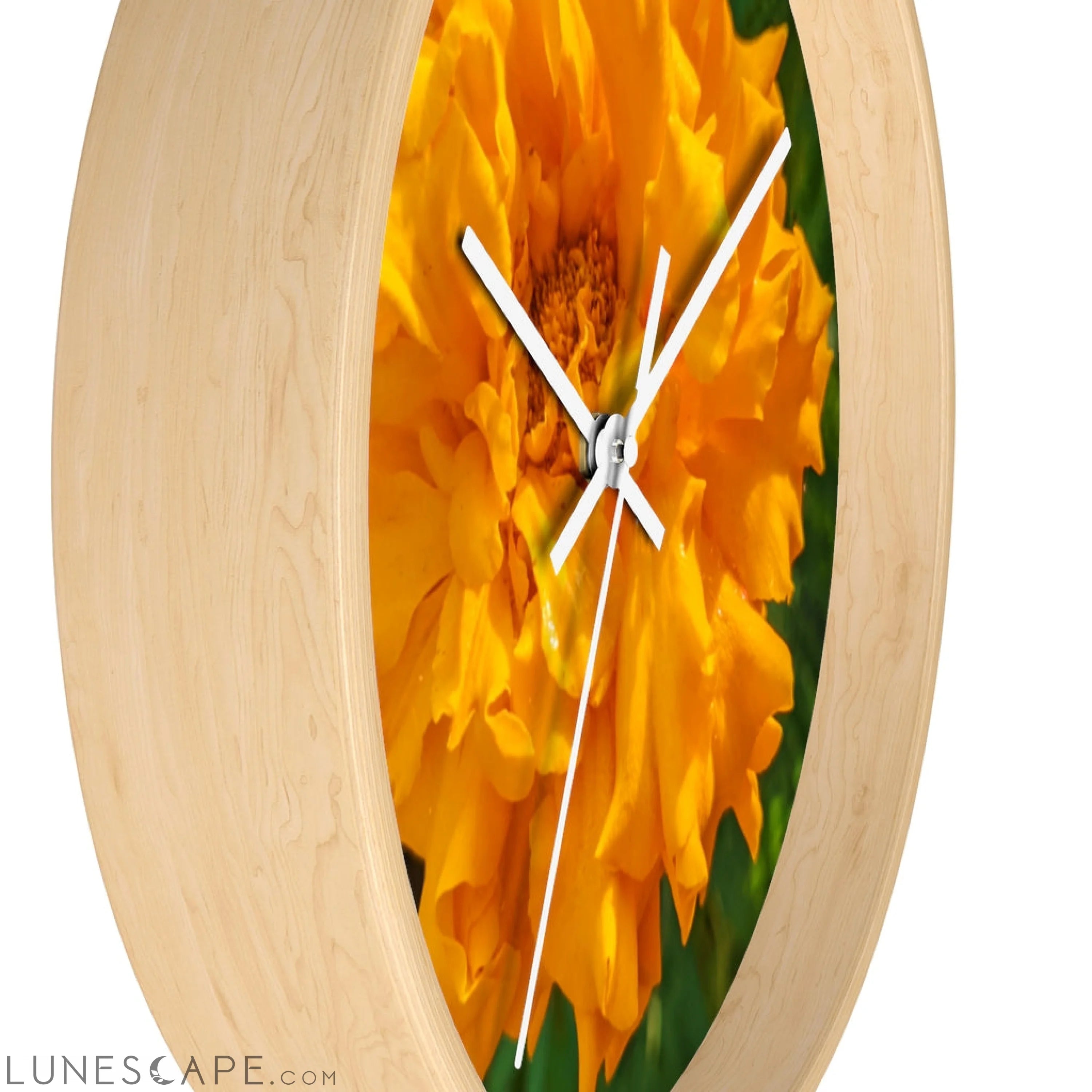 Orange Flower Wall clock LUNESCAPE