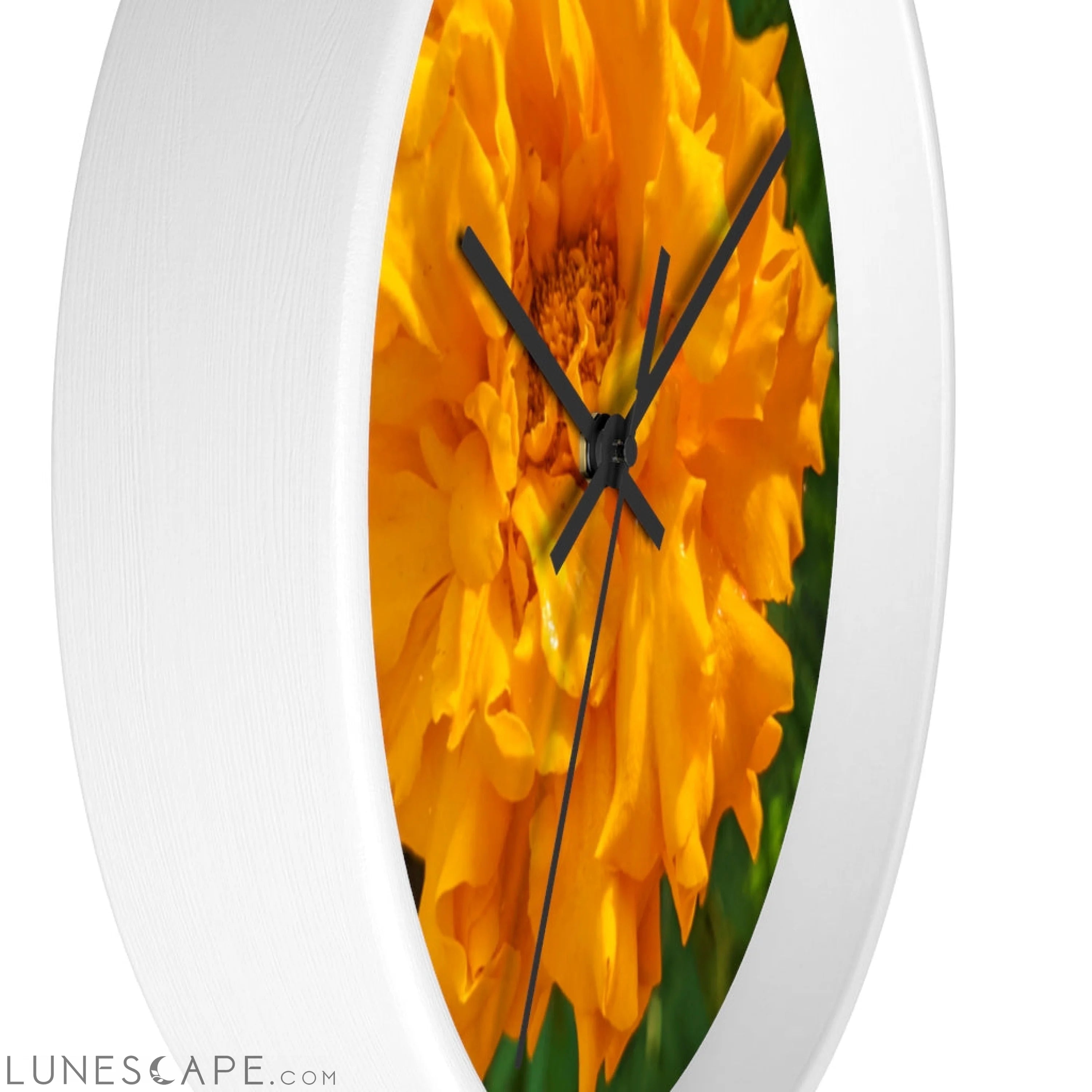 Orange Flower Wall clock LUNESCAPE