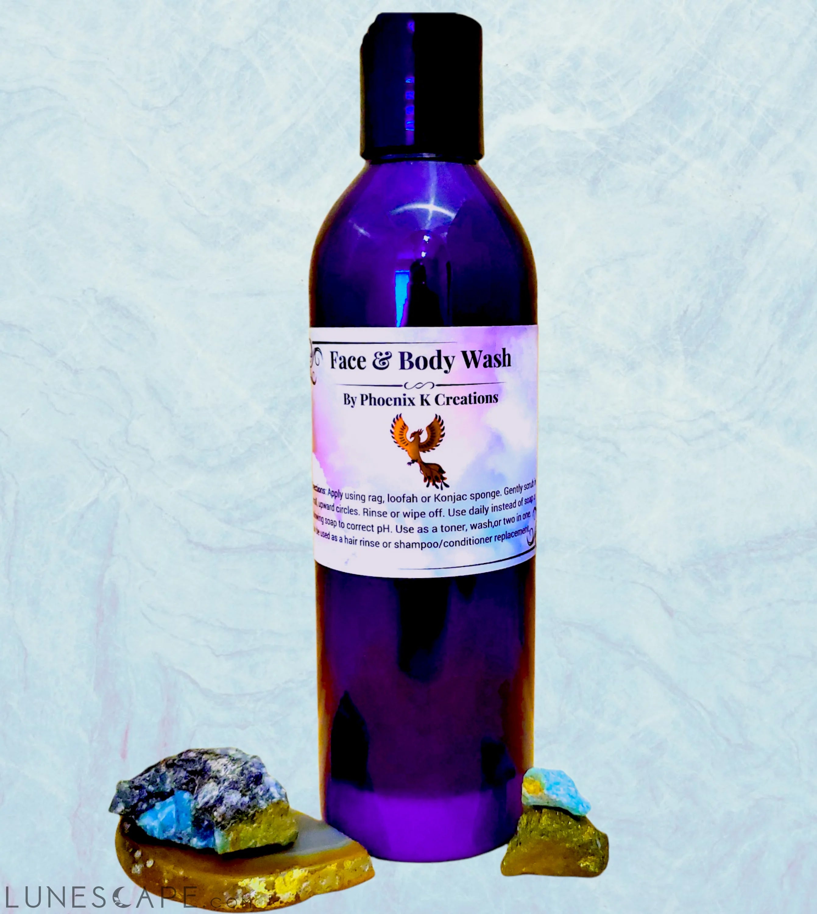 Organic Face & Body Wash- Shampoo and/or Conditioner replacement. LUNESCAPE