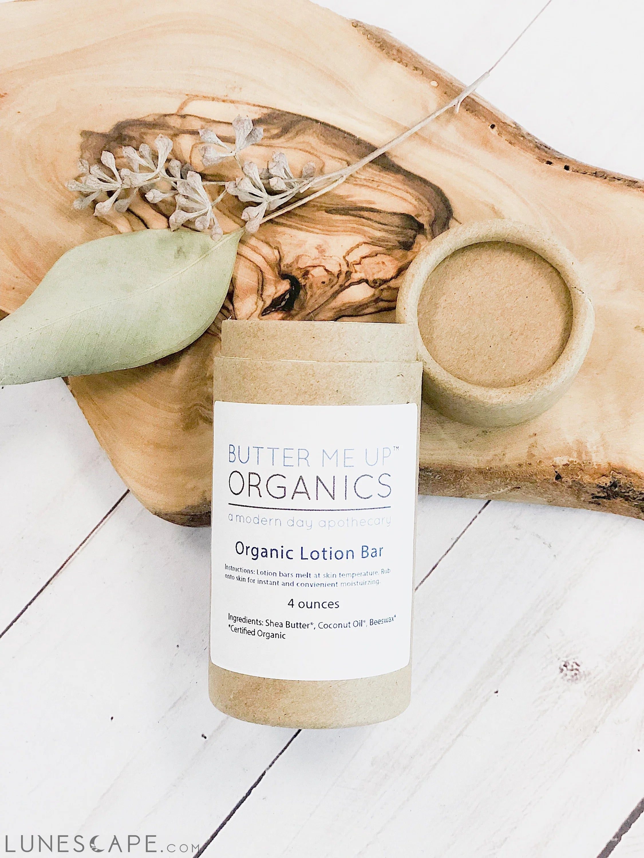 Organic Lotion Bar Shea Butter and Coconut Oil LUNESCAPE