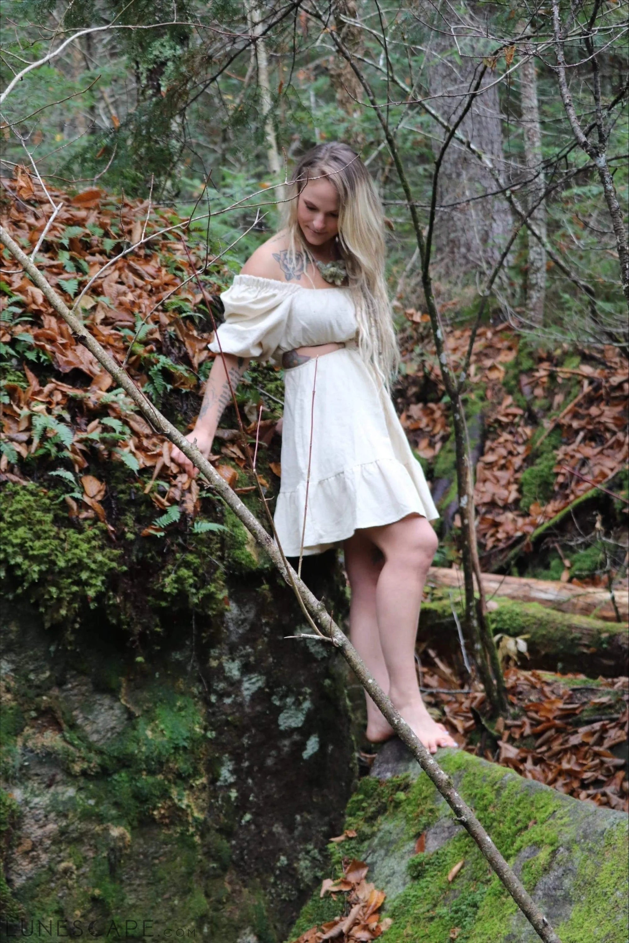 Organic Raw Cotton Goddess Dress LUNESCAPE