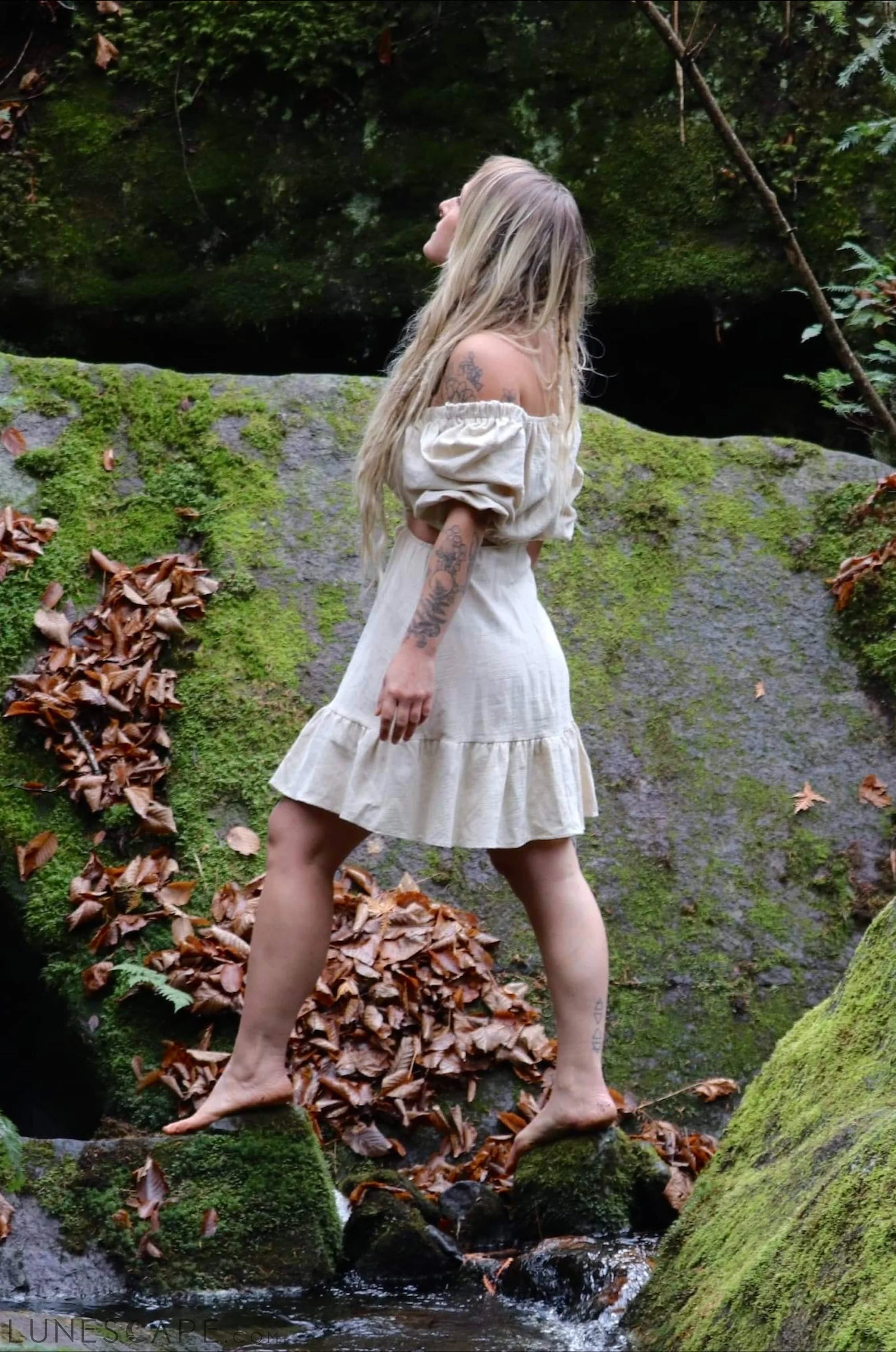 Organic Raw Cotton Goddess Dress LUNESCAPE