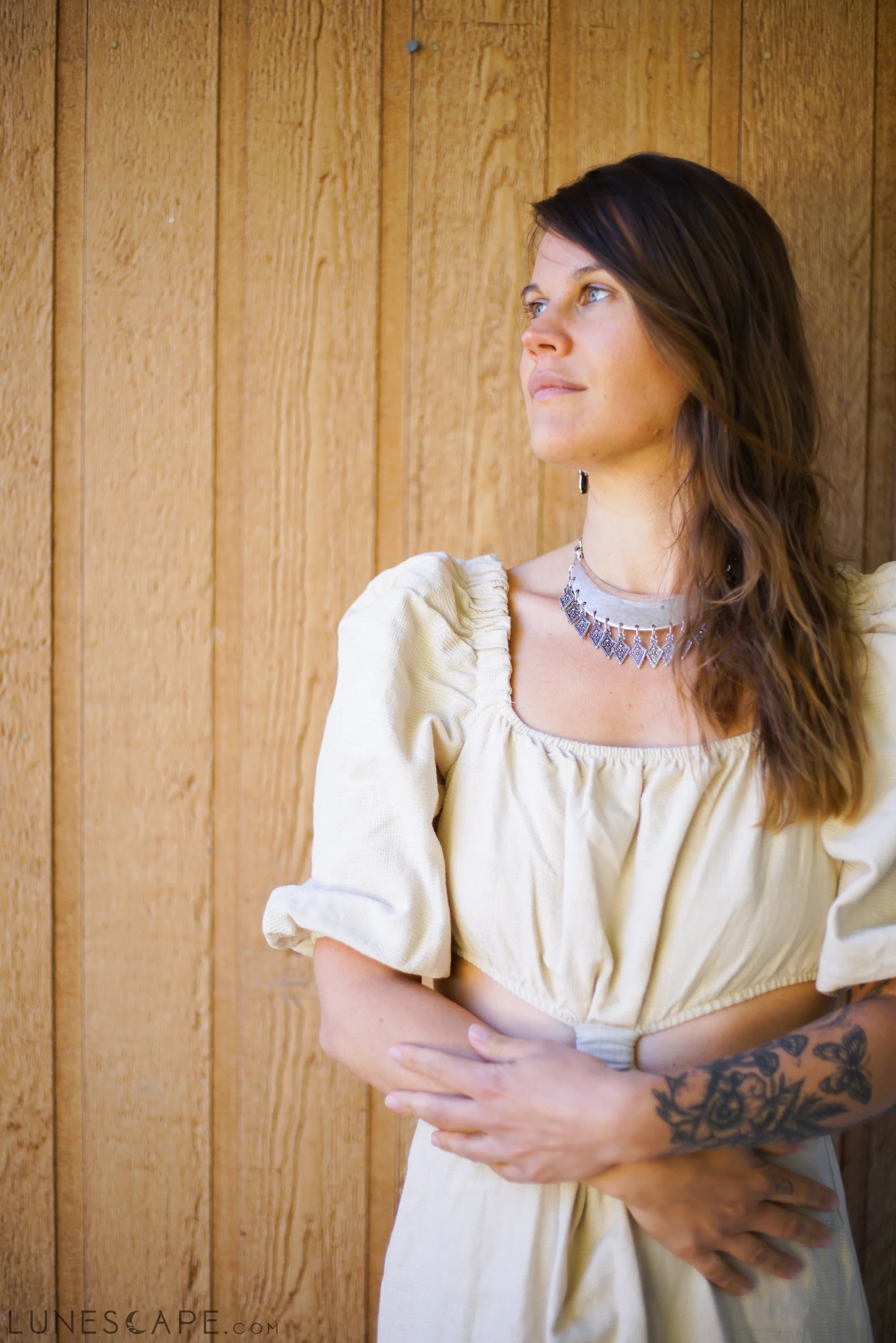 Organic Raw Cotton Goddess Dress LUNESCAPE