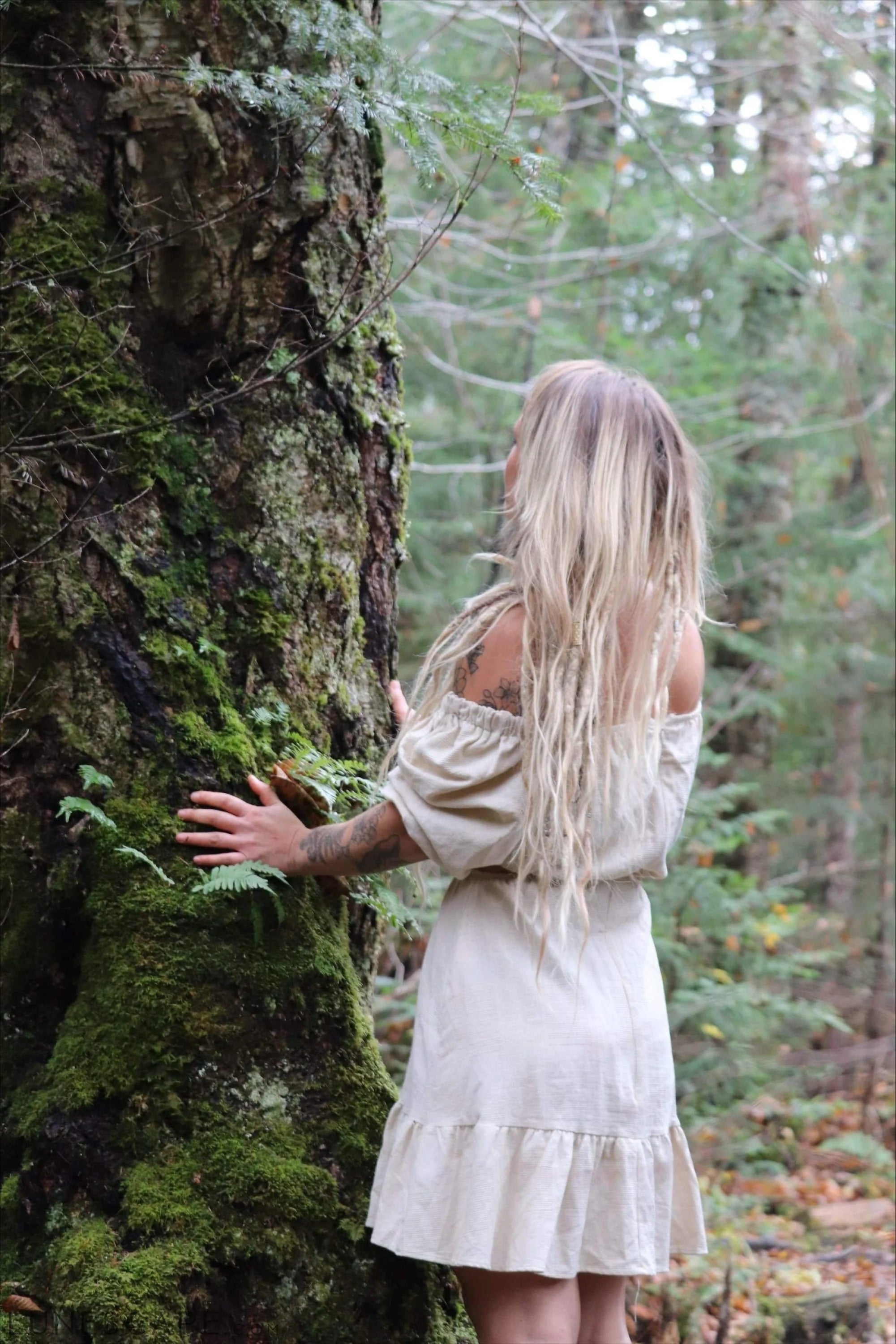 Organic Raw Cotton Goddess Dress LUNESCAPE