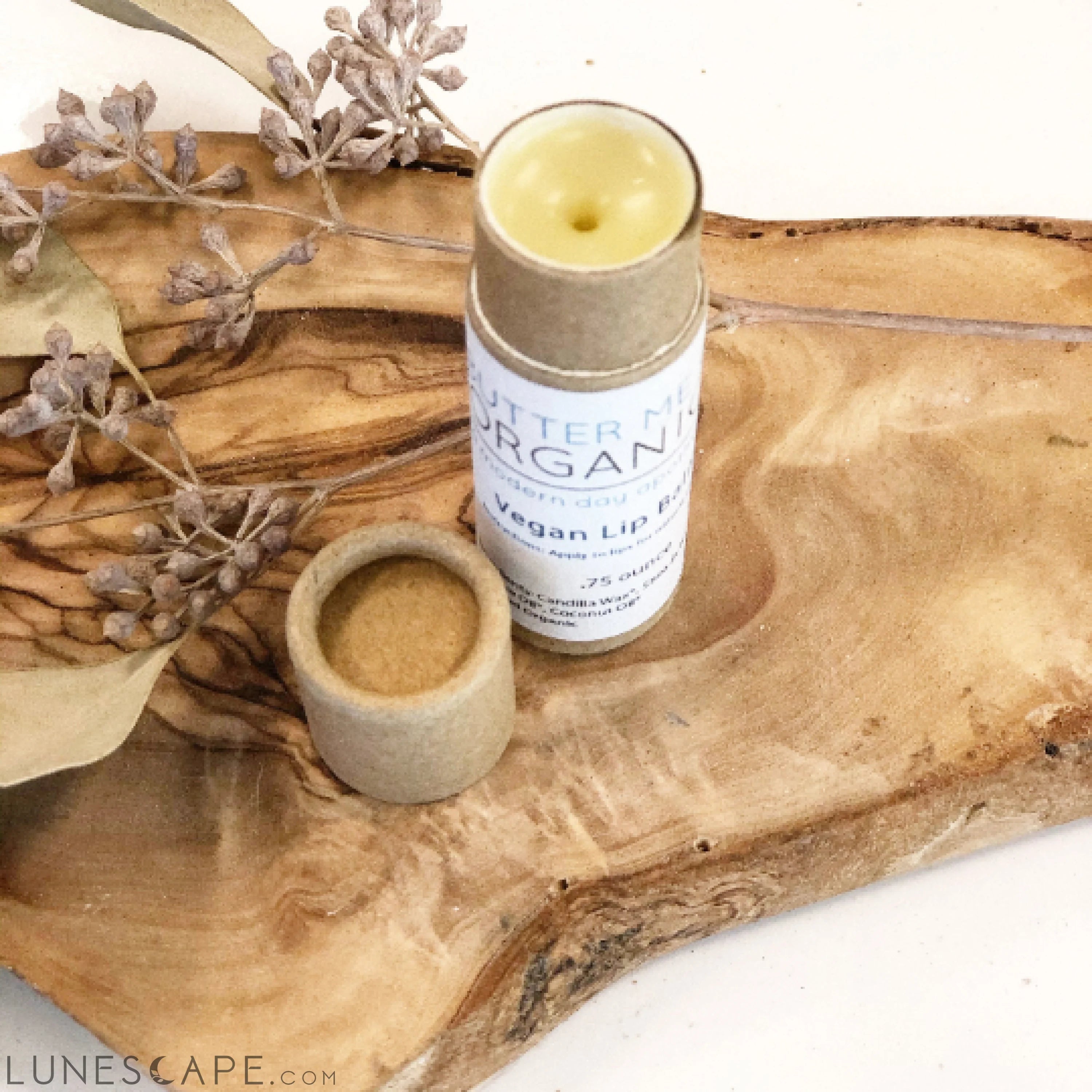 Organic VEGAN Lip Balm / Vegan Lip Gloss / Organic Vegan Compostable LUNESCAPE