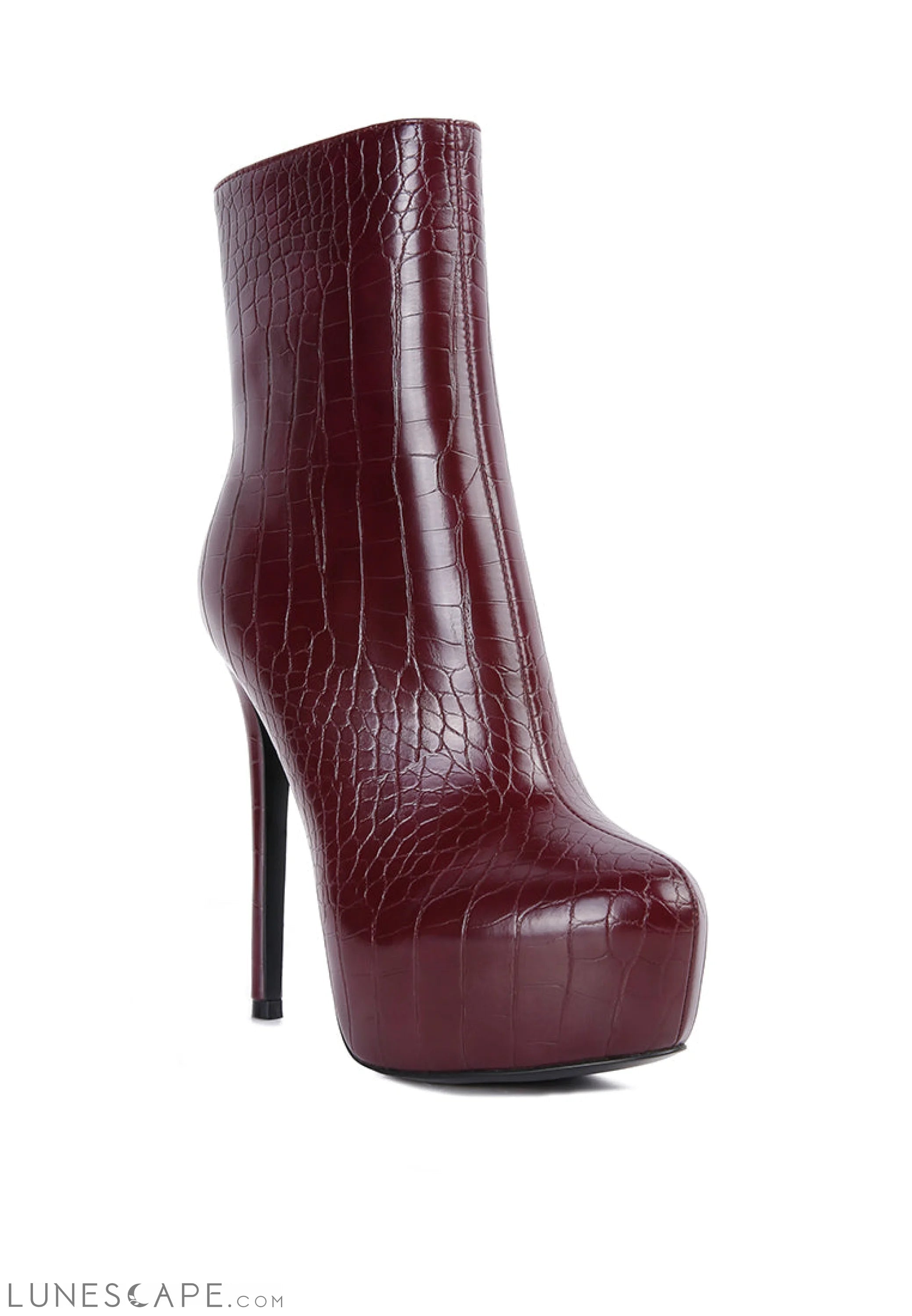 Orion High Heeled Croc Ankle Boot LUNESCAPE
