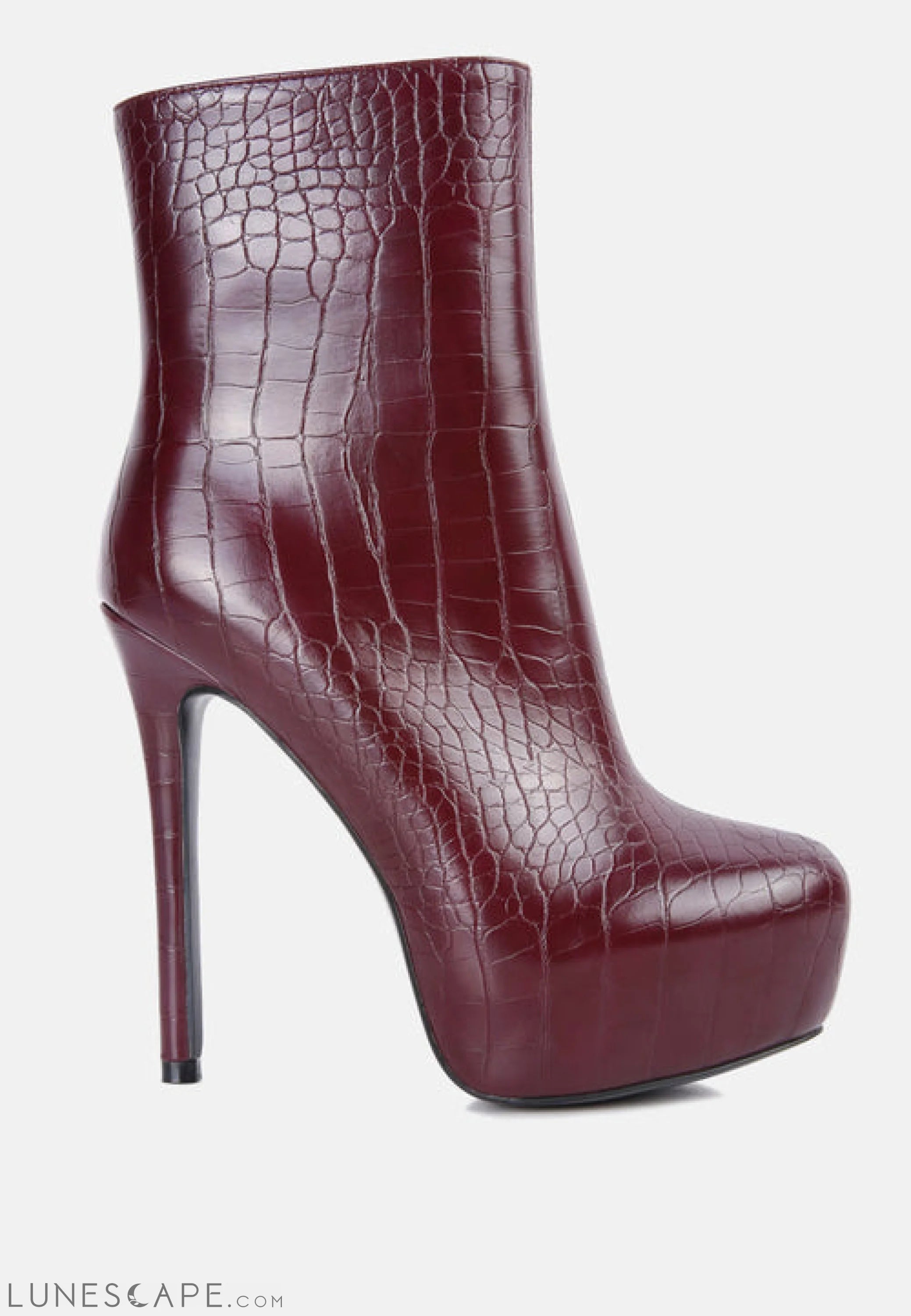 Orion High Heeled Croc Ankle Boot LUNESCAPE
