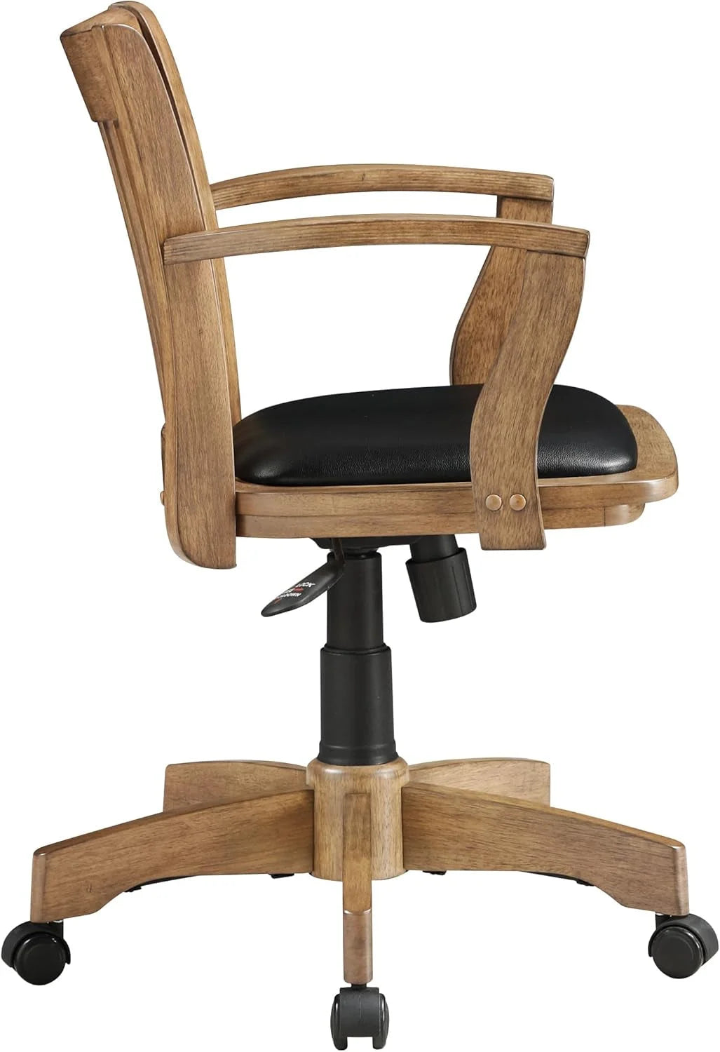 OSP Home Furnishings Deluxe Wood Banker'S Desk Chair with Padded Seat, LUNESCAPE