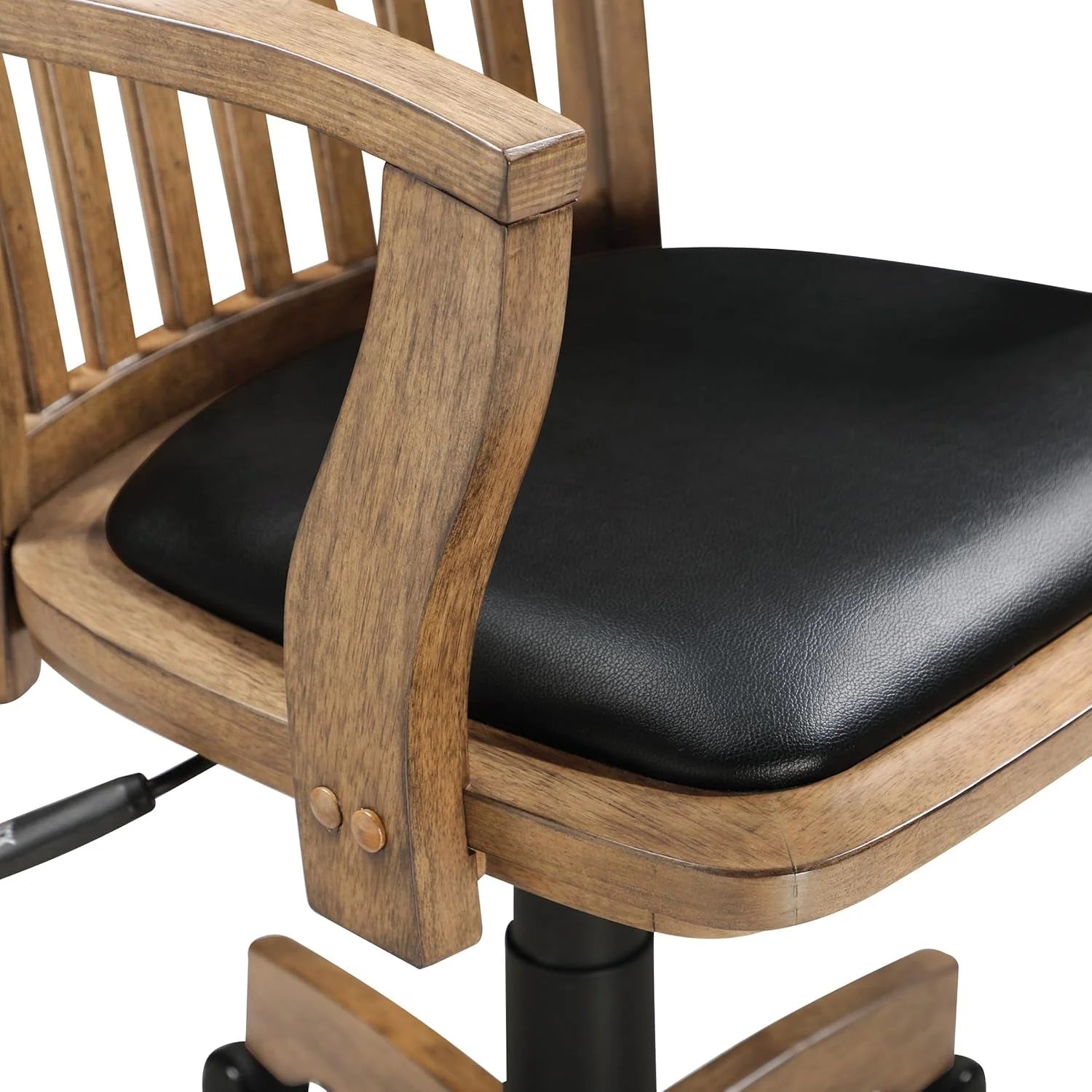 OSP Home Furnishings Deluxe Wood Banker'S Desk Chair with Padded Seat, LUNESCAPE