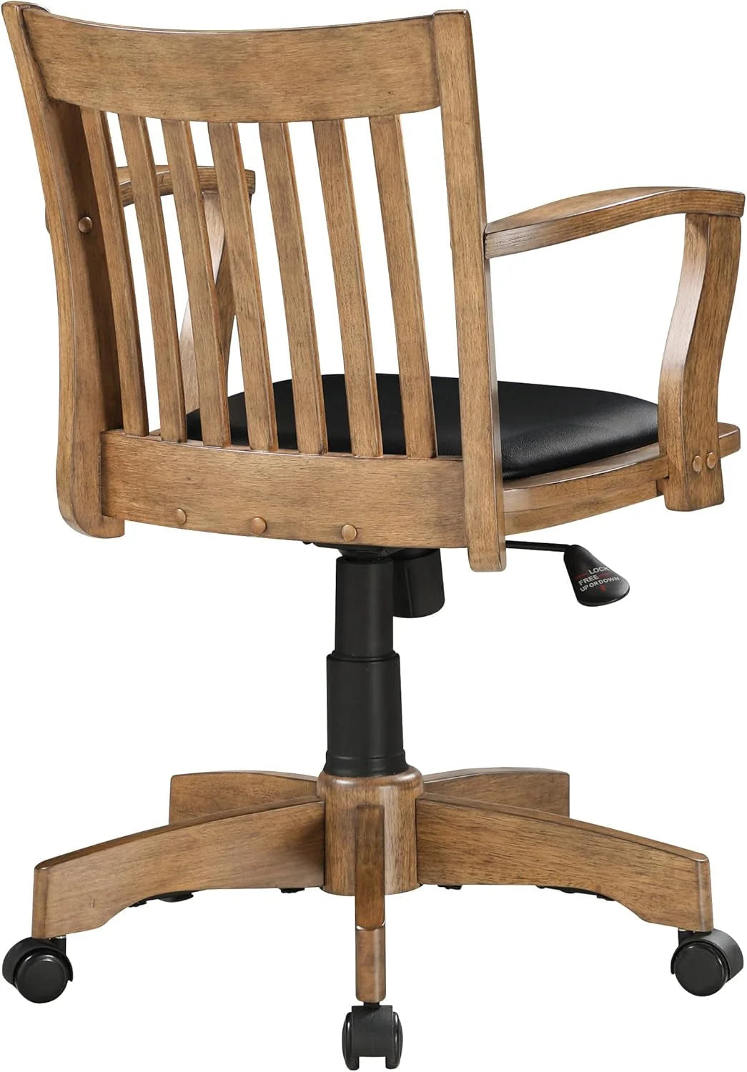 OSP Home Furnishings Deluxe Wood Banker'S Desk Chair with Padded Seat, LUNESCAPE