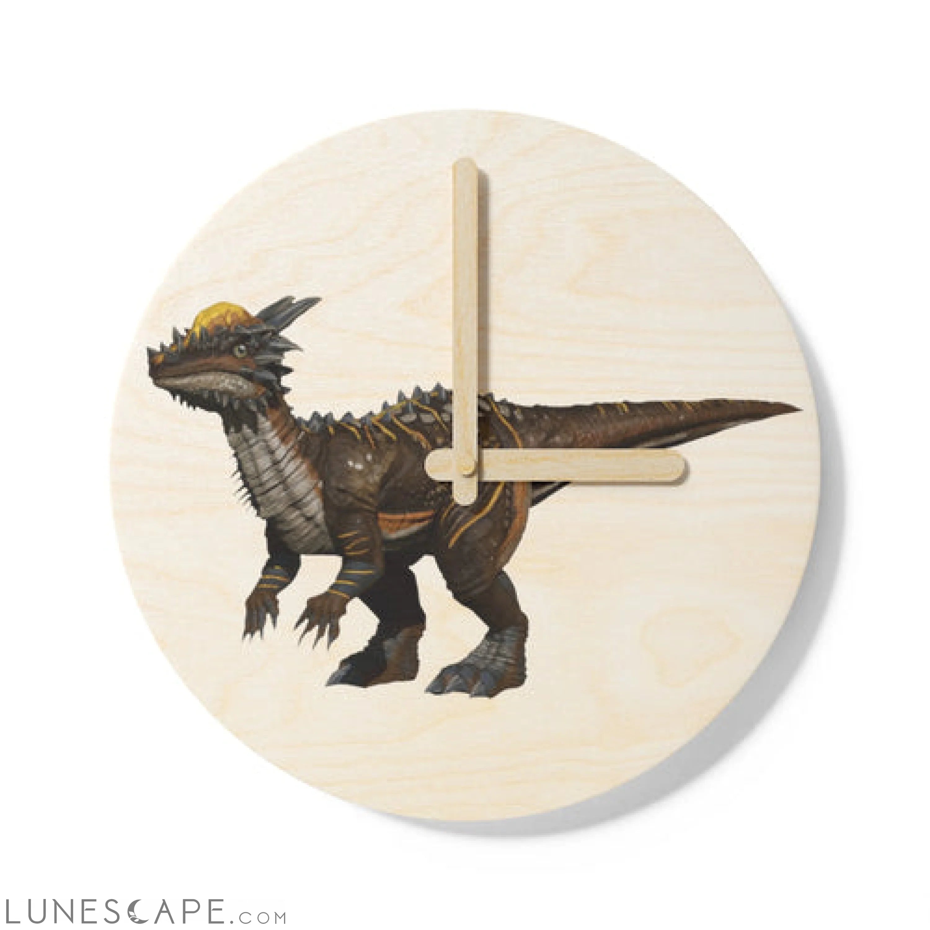 Pachycephalosaurus Wooden Wall Clock LUNESCAPE
