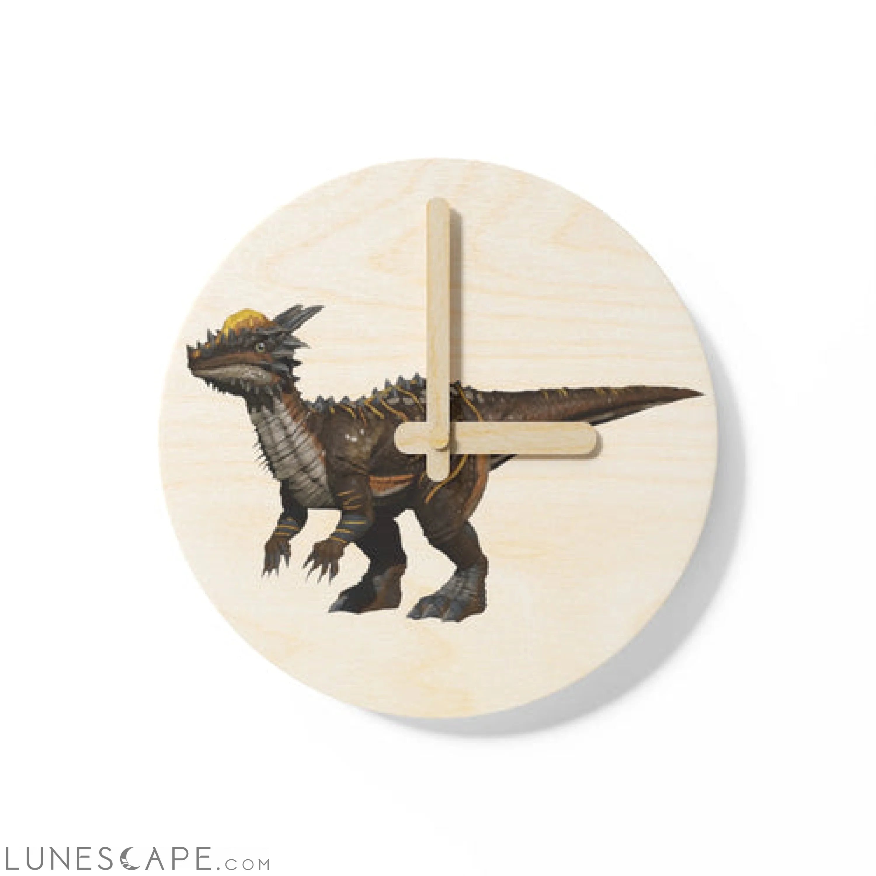 Pachycephalosaurus Wooden Wall Clock LUNESCAPE