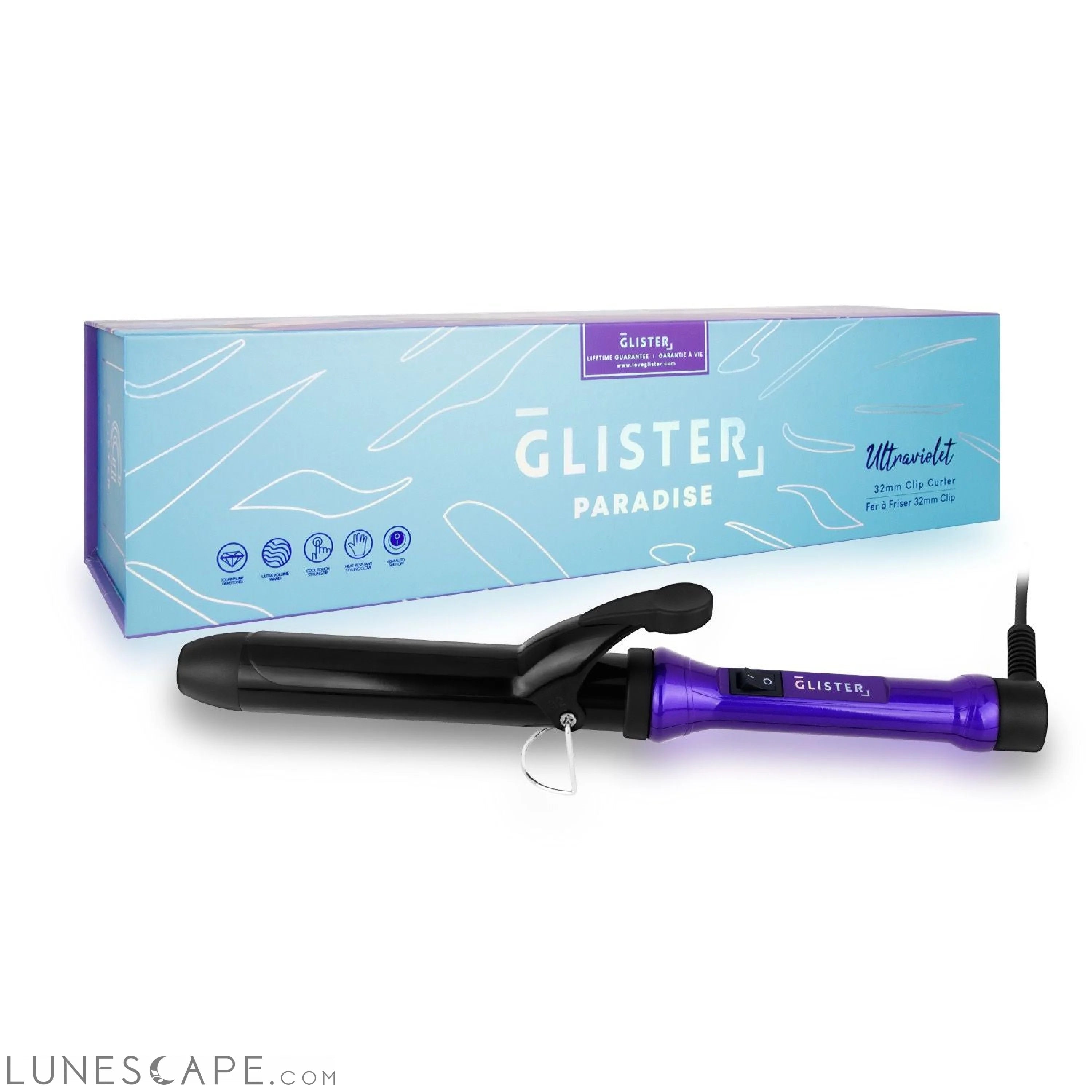 Paradise 32mm Max Volume Clip Curler - Ultraviolet LUNESCAPE