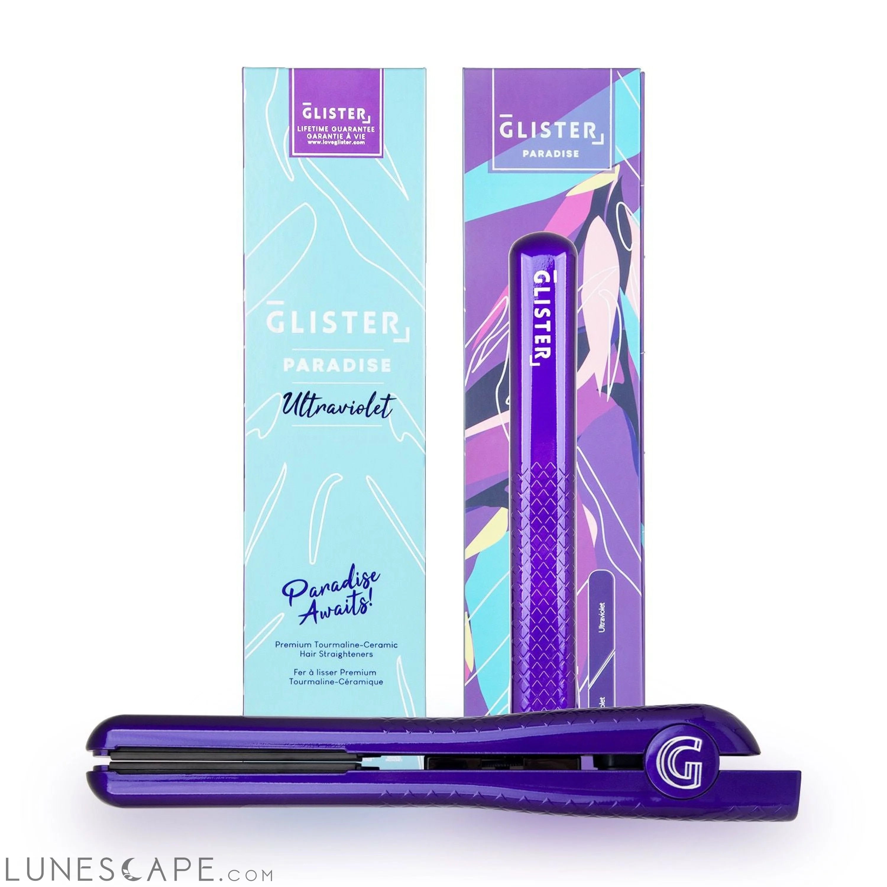 Paradise Flat Iron with Tourmaline Gemstone Infusion - Ultraviolet LUNESCAPE