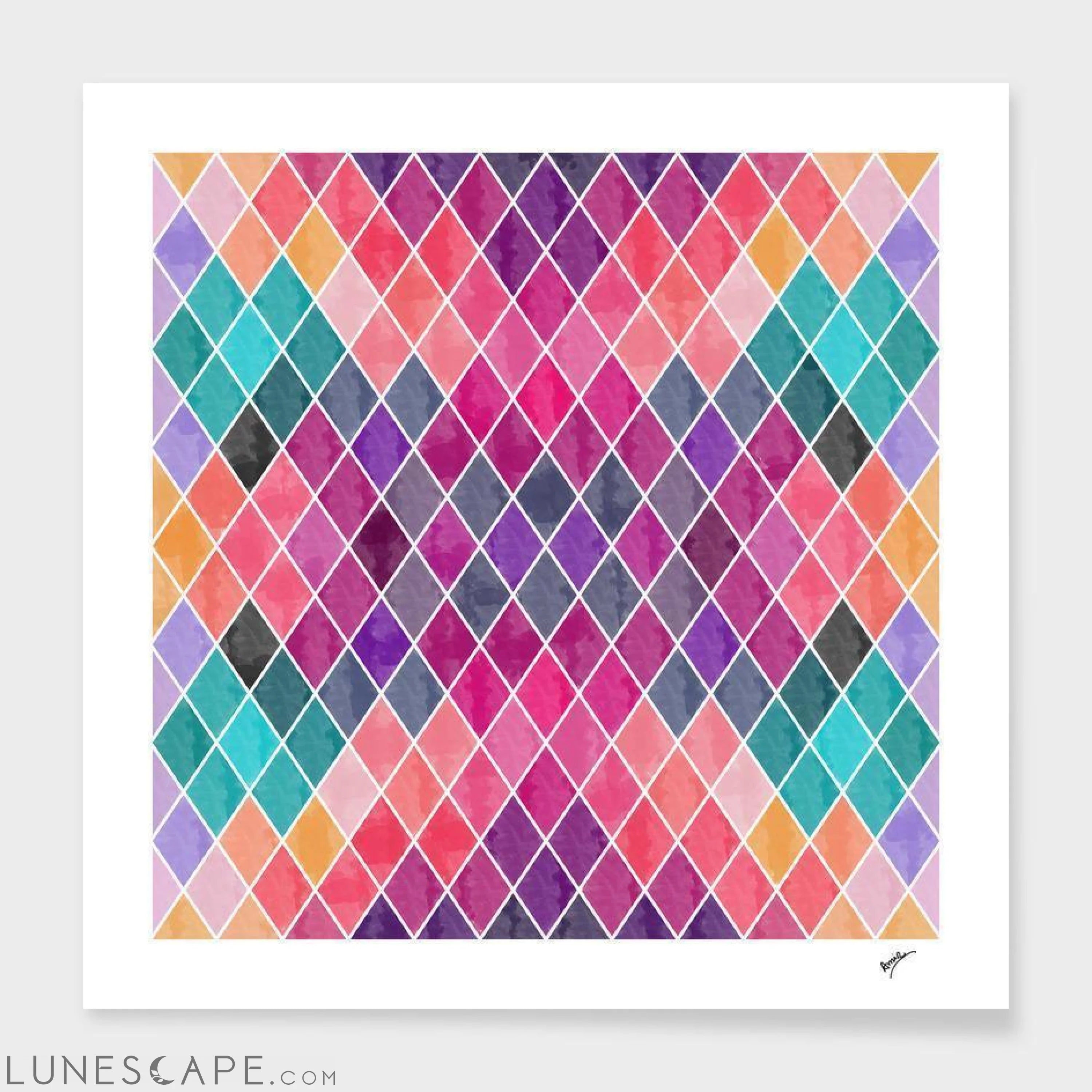 Pastel Diamonds Framed Print LUNESCAPE