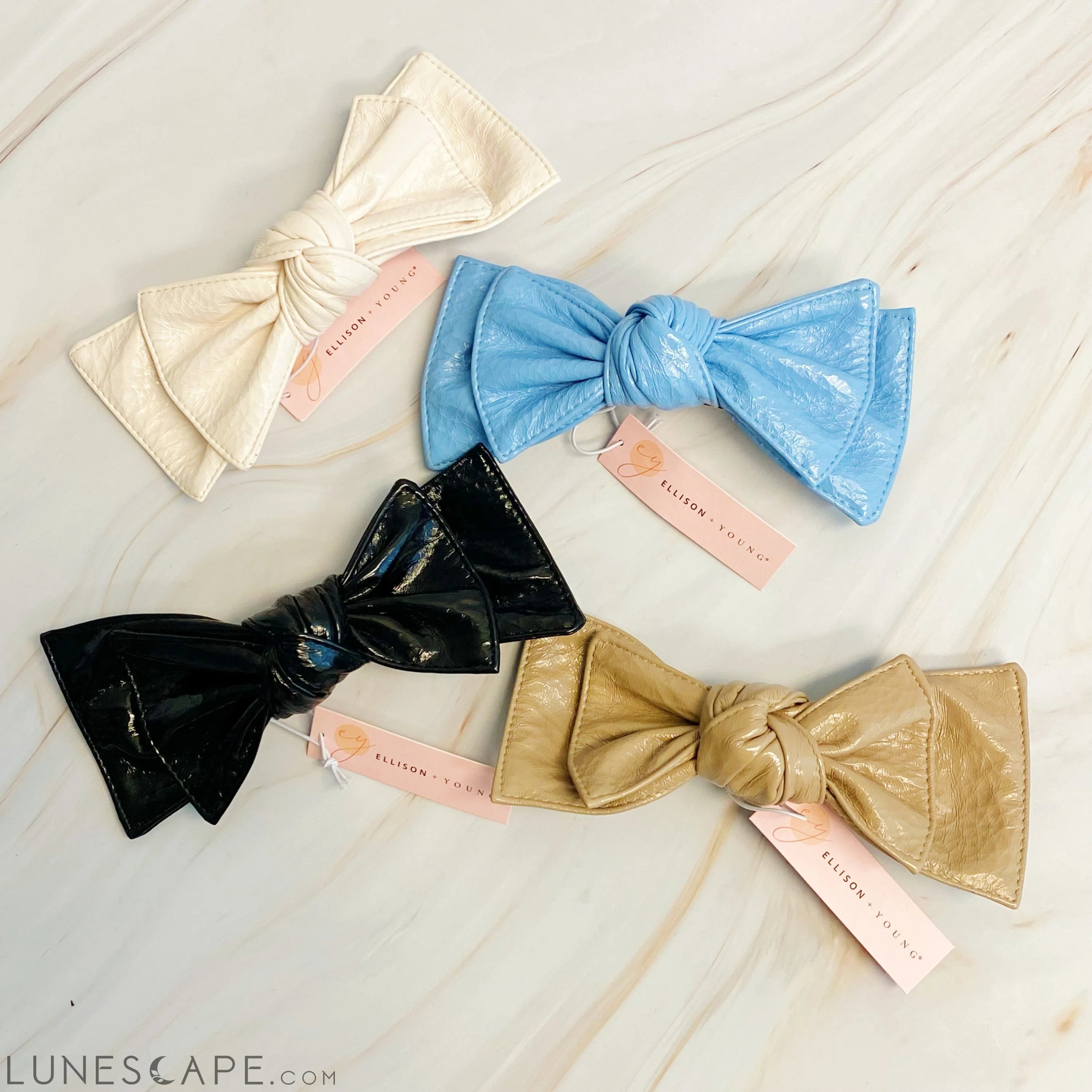 Patent Double Bow Hair Clip LUNESCAPE