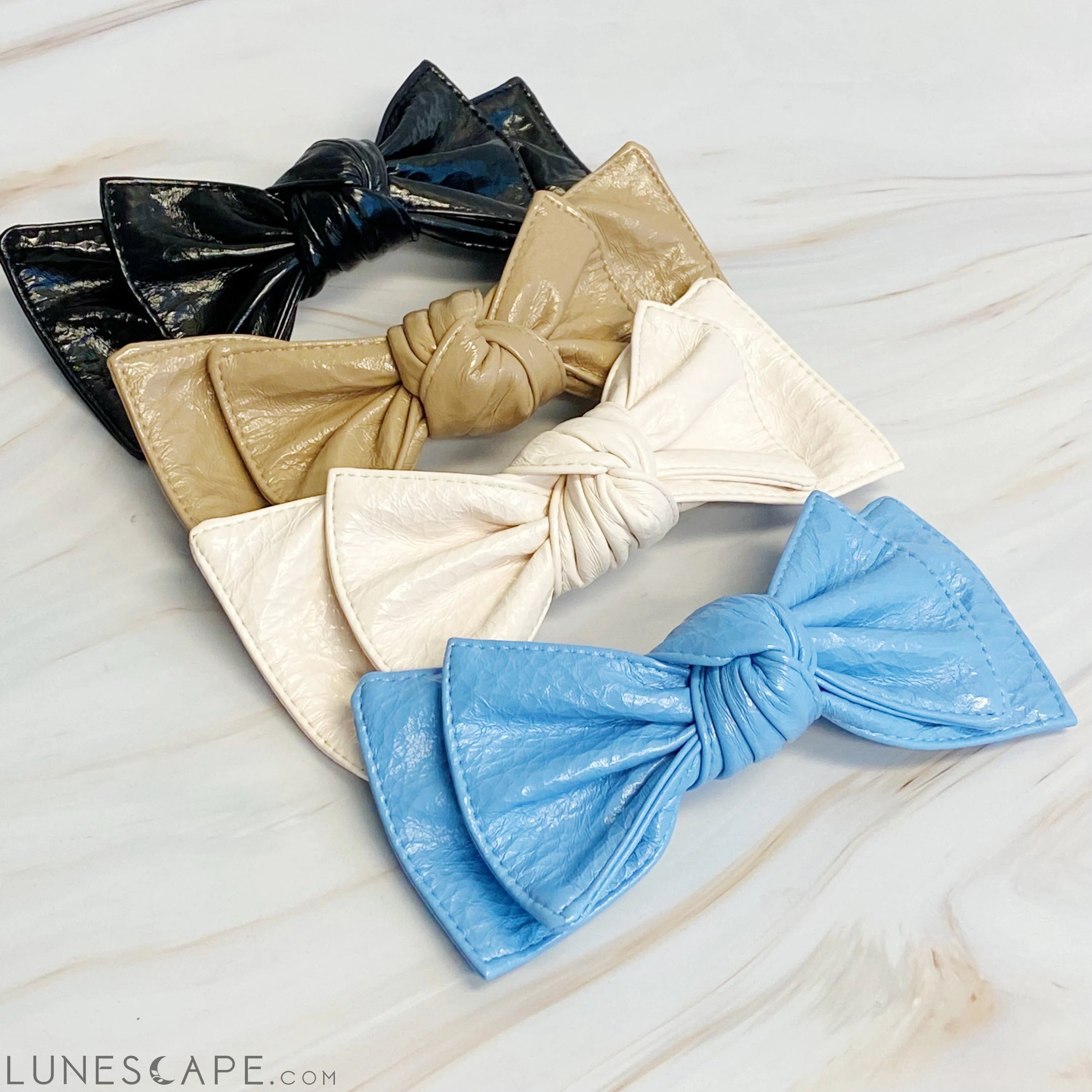 Patent Double Bow Hair Clip LUNESCAPE