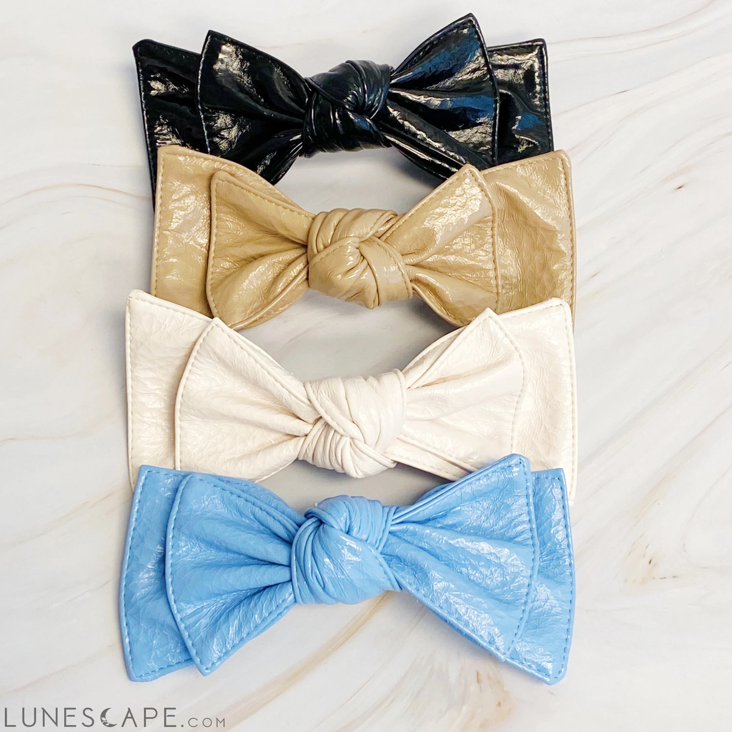 Patent Double Bow Hair Clip LUNESCAPE