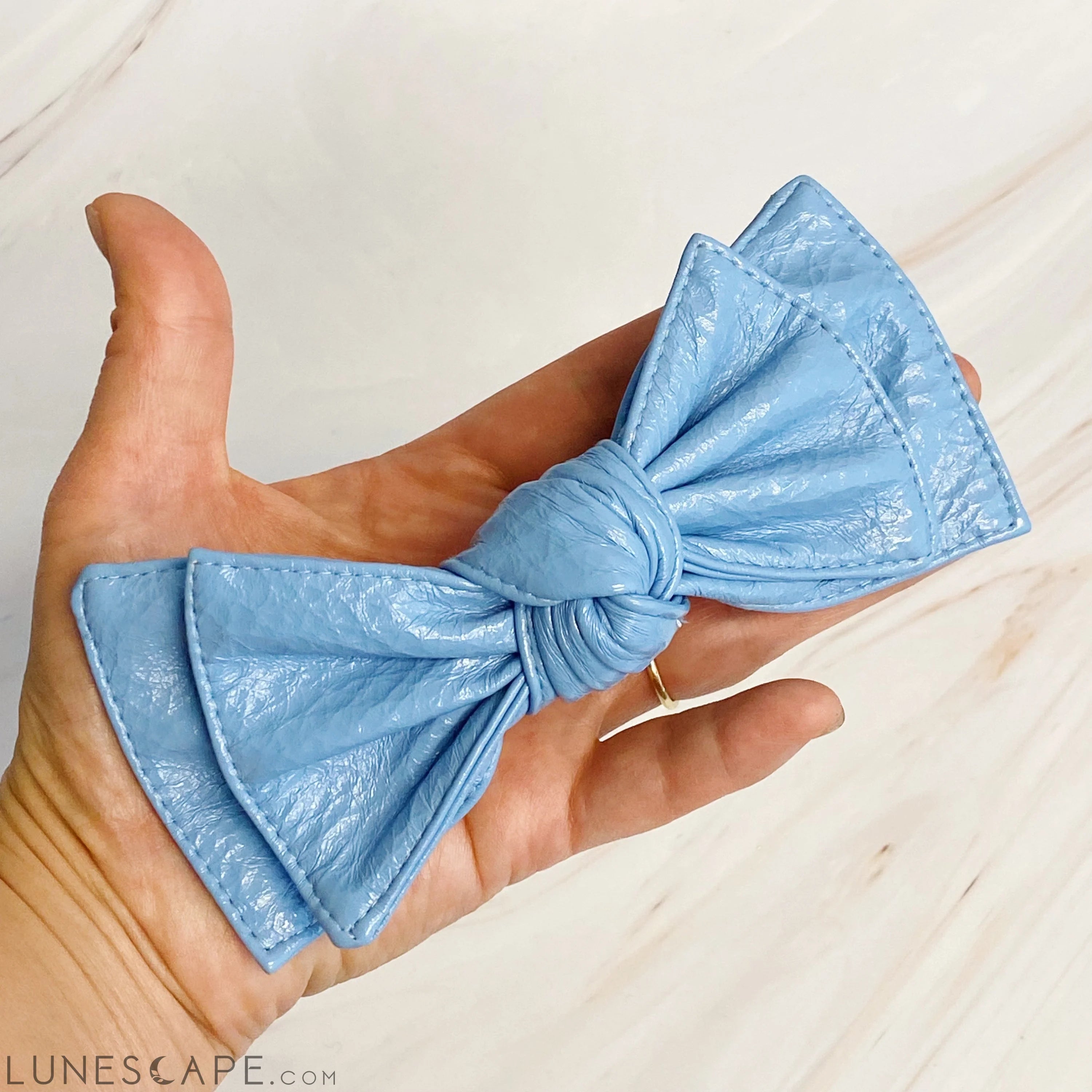 Patent Double Bow Hair Clip LUNESCAPE