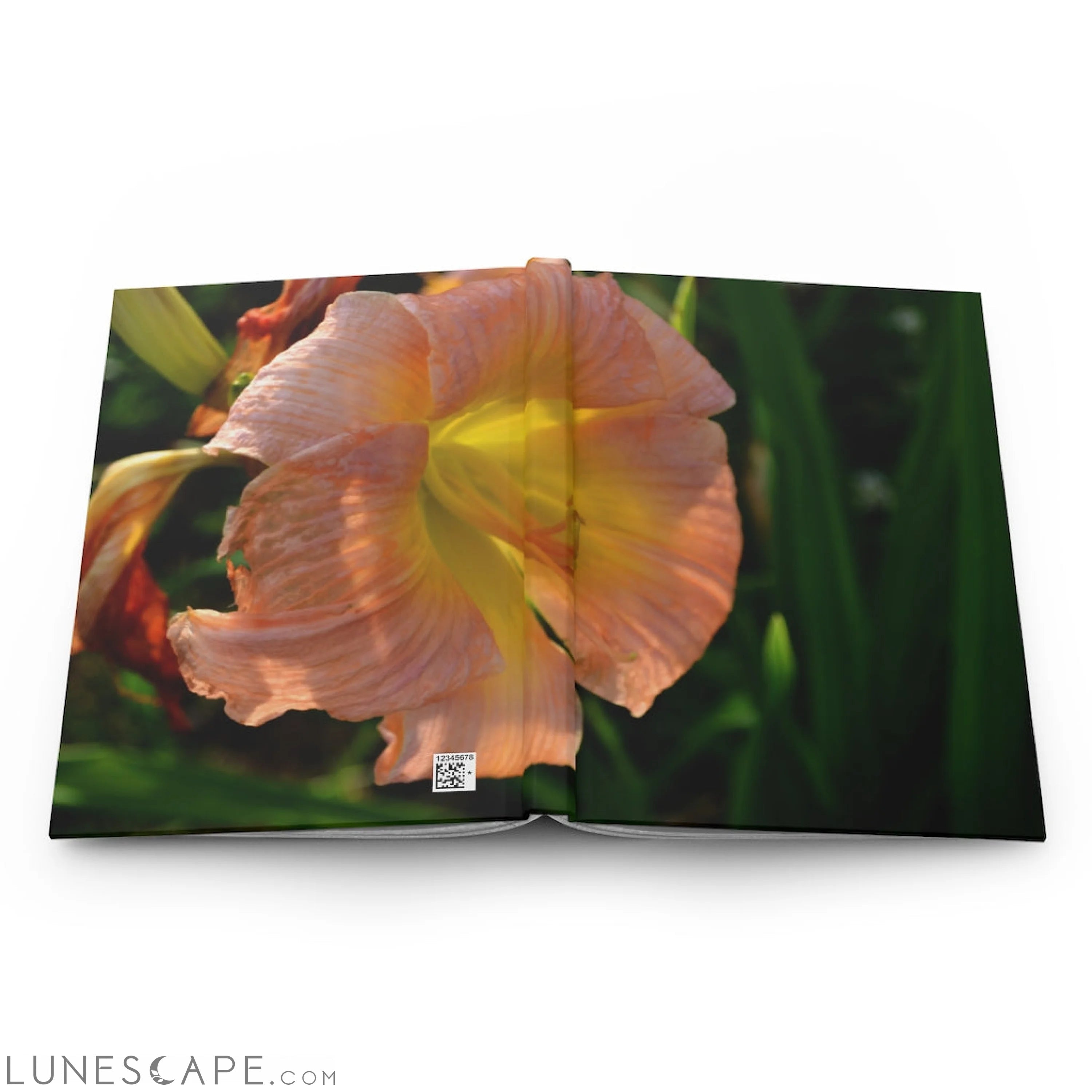 Peach and Yellow Flower Hardcover Journal Matte LUNESCAPE