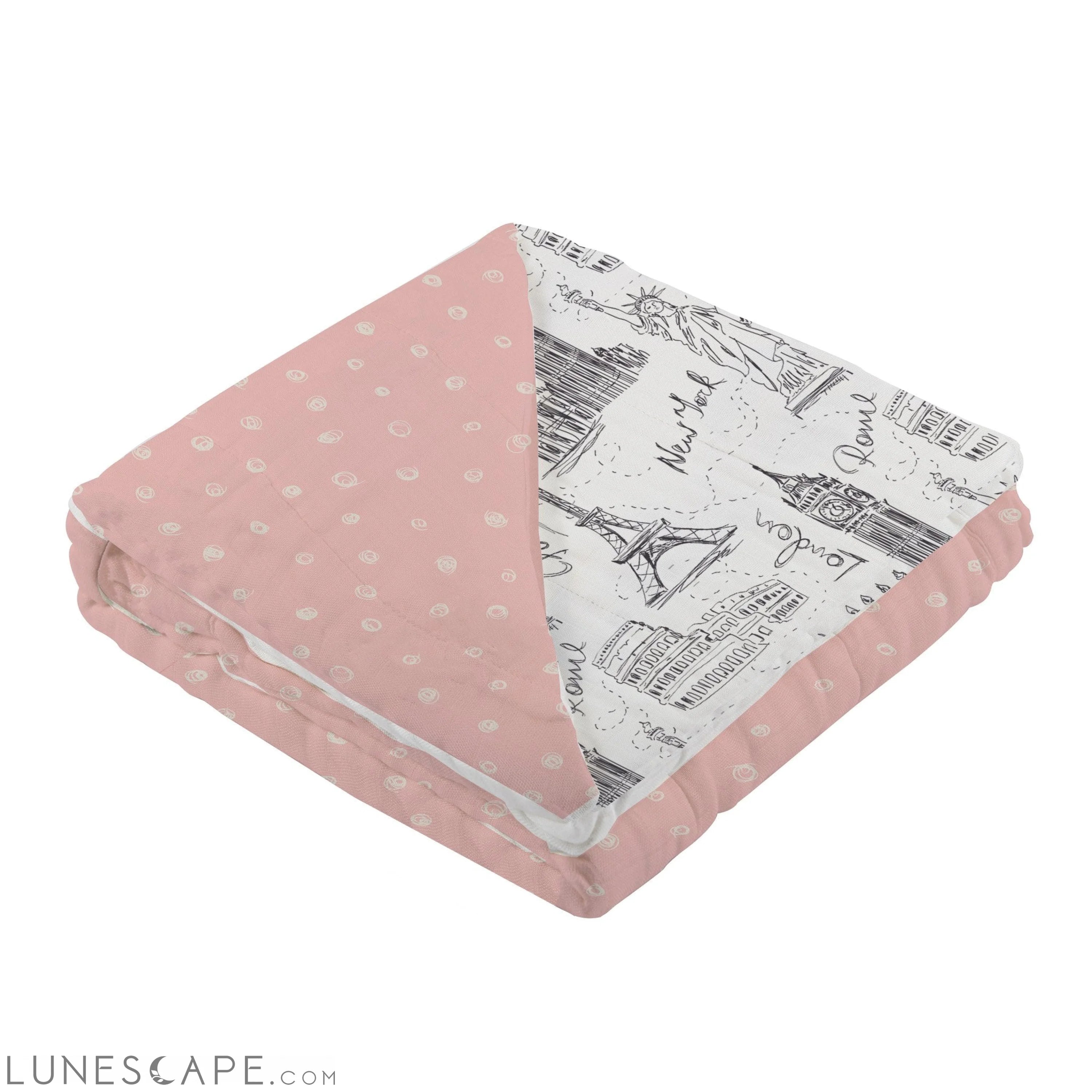 Pearl Polka Dot and London, Paris, New York Newcastle Blanket LUNESCAPE