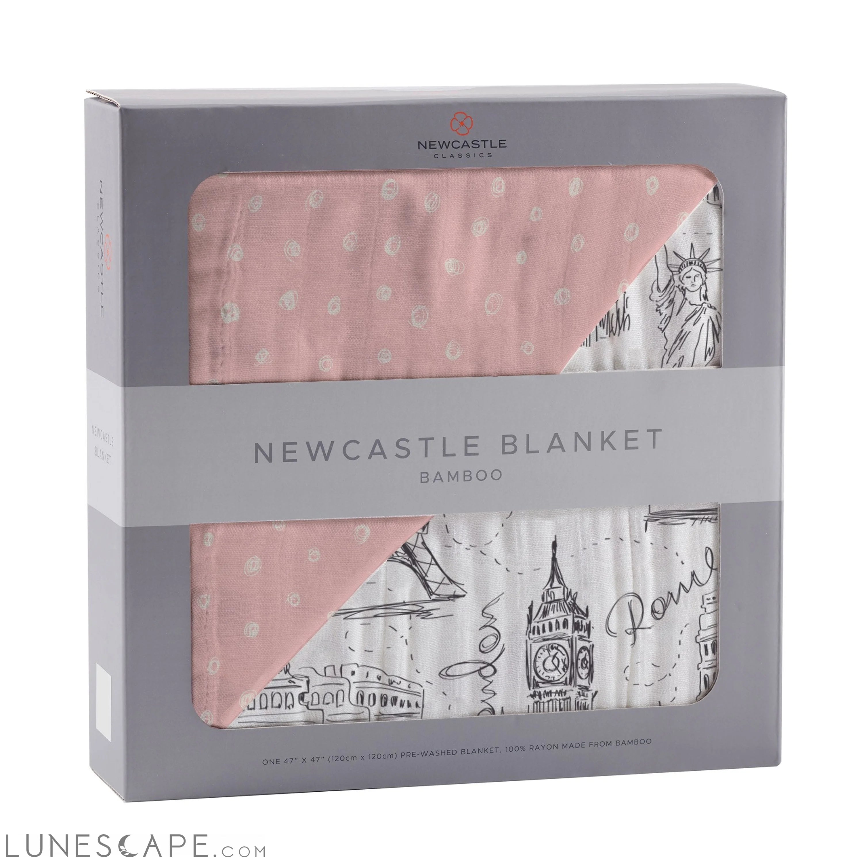 Pearl Polka Dot and London, Paris, New York Newcastle Blanket LUNESCAPE