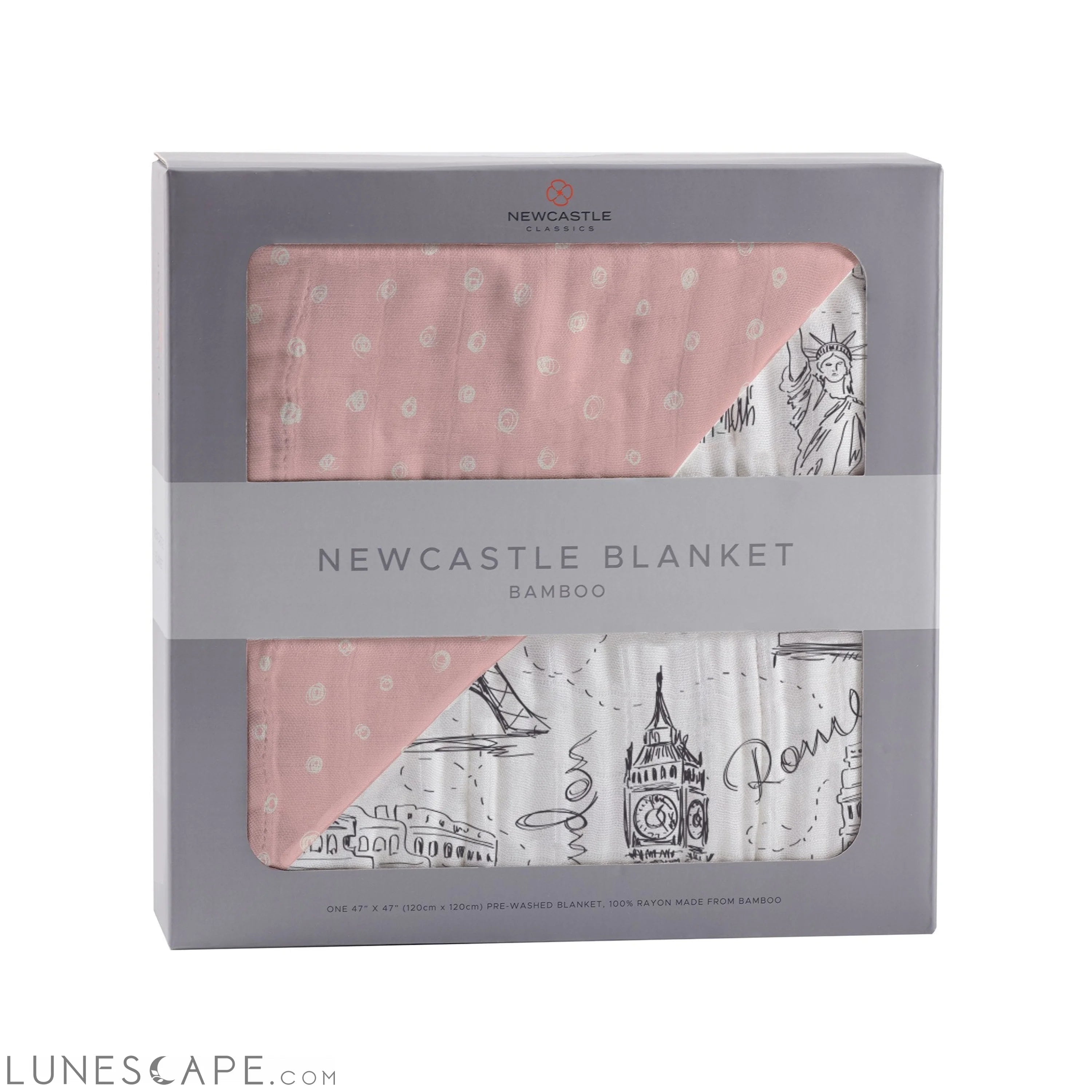 Pearl Polka Dot and London, Paris, New York Newcastle Blanket LUNESCAPE