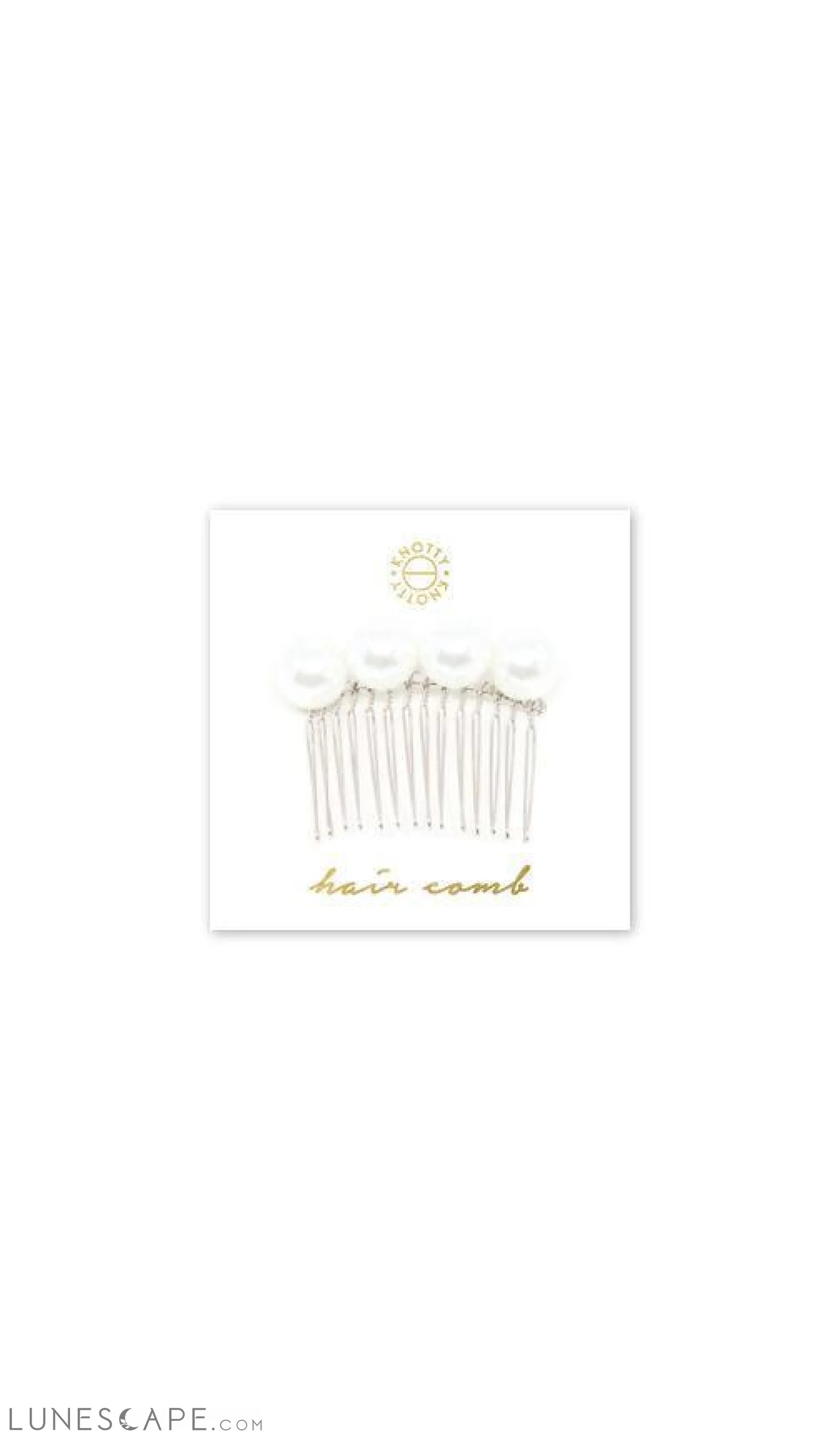 Pearl/Rhodium Swarovski Crystal Hair Comb LUNESCAPE