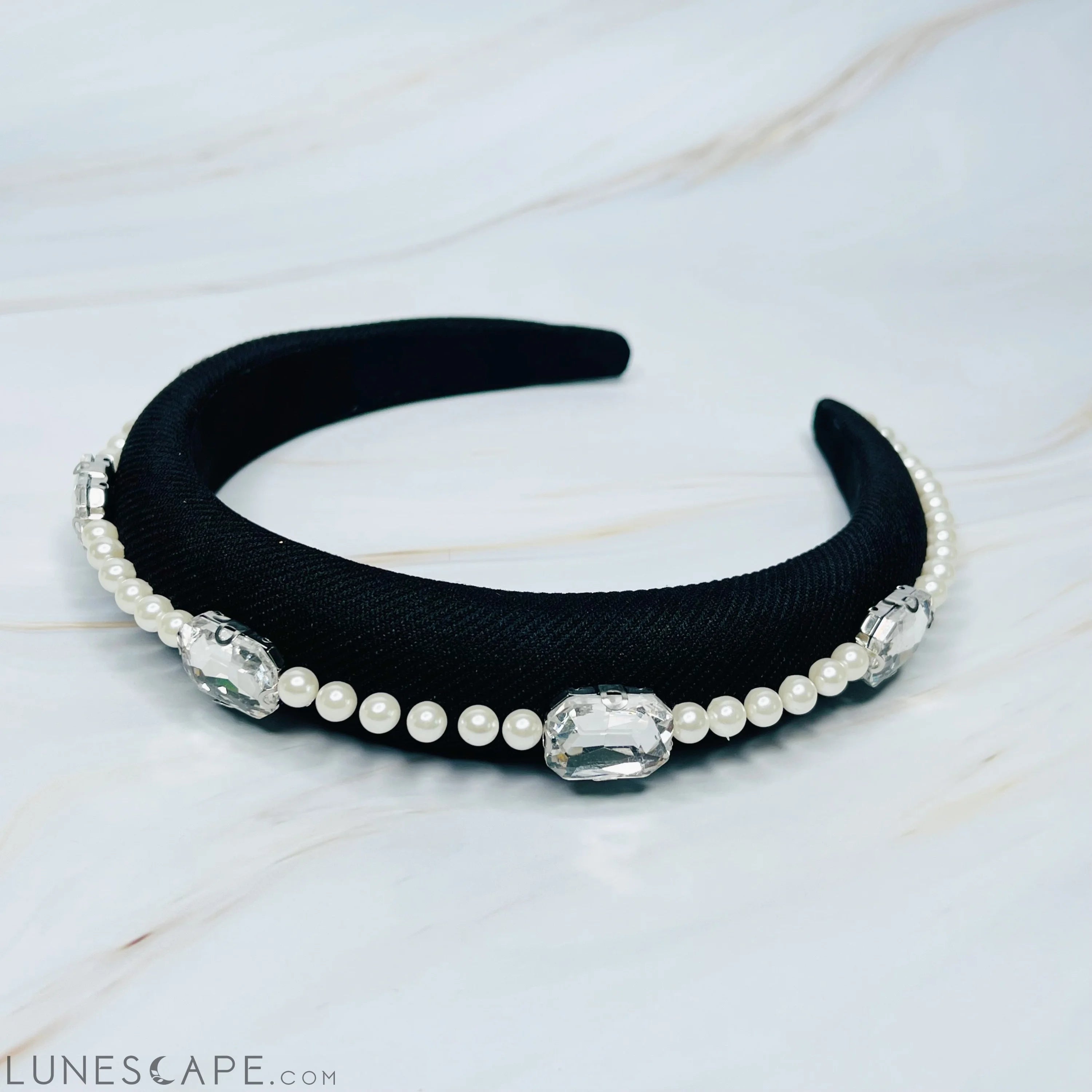 Pearls and Jewels Lined Headband LUNESCAPE