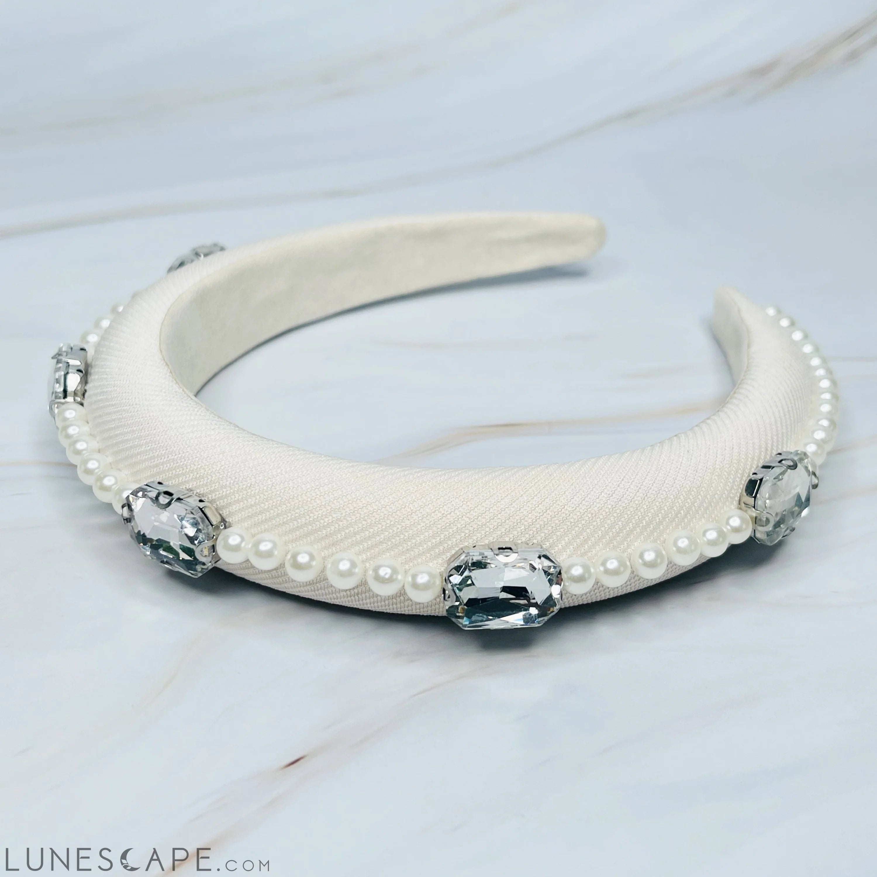 Pearls and Jewels Lined Headband LUNESCAPE