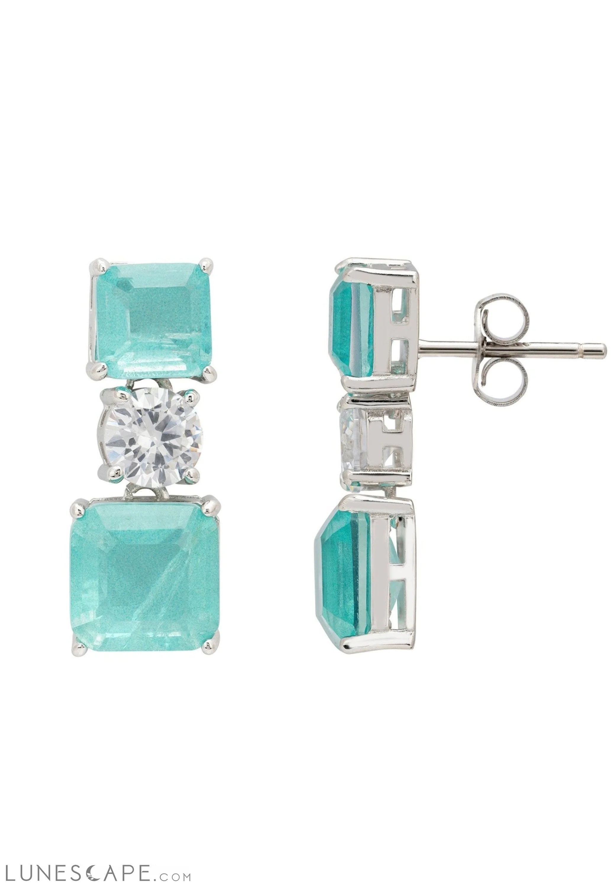 Penelope Drop Earrings Paraiba Tourmaline Silver LUNESCAPE