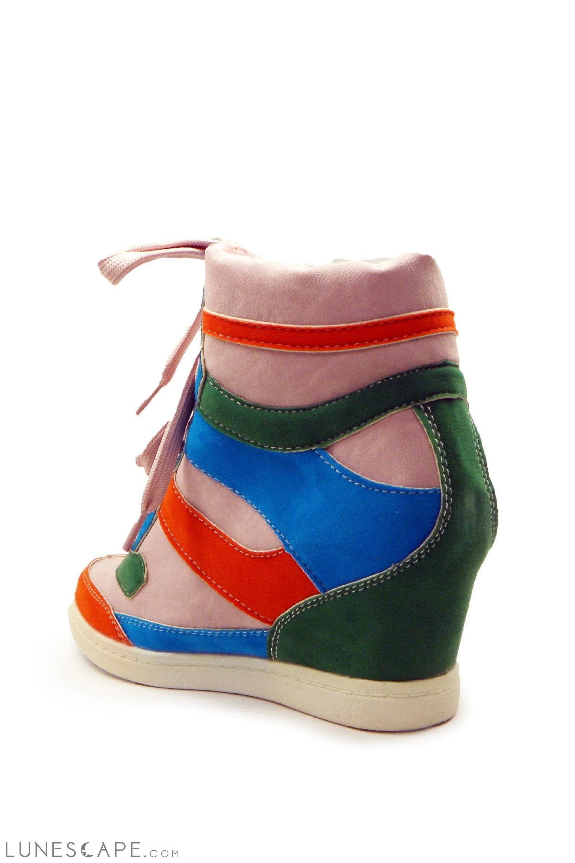 PENTHEA Red, White & Blue Striped HighTop Platform Womens Sneaker LUNESCAPE