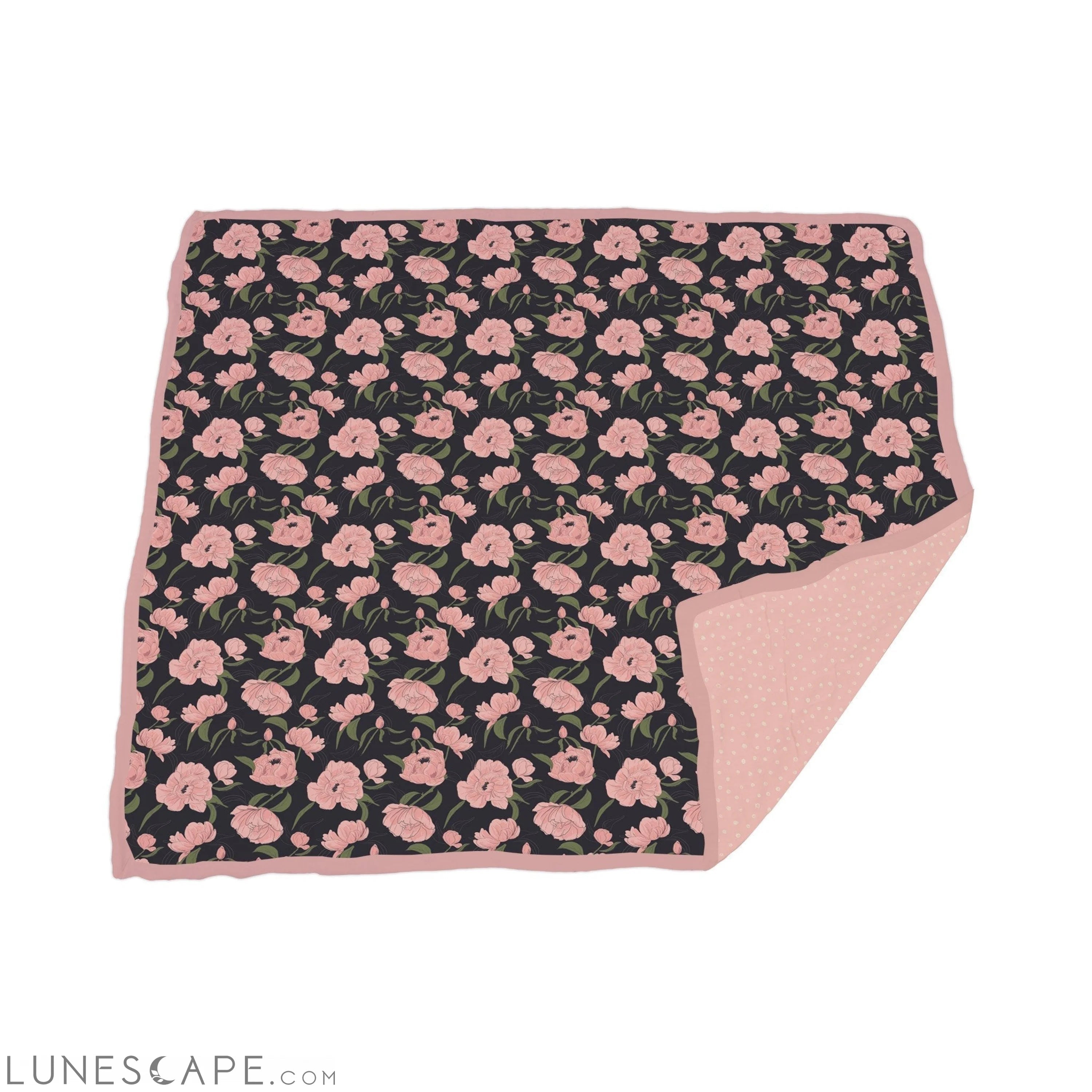 Peonies and Pearl Polka Dot Newcastle Blanket LUNESCAPE