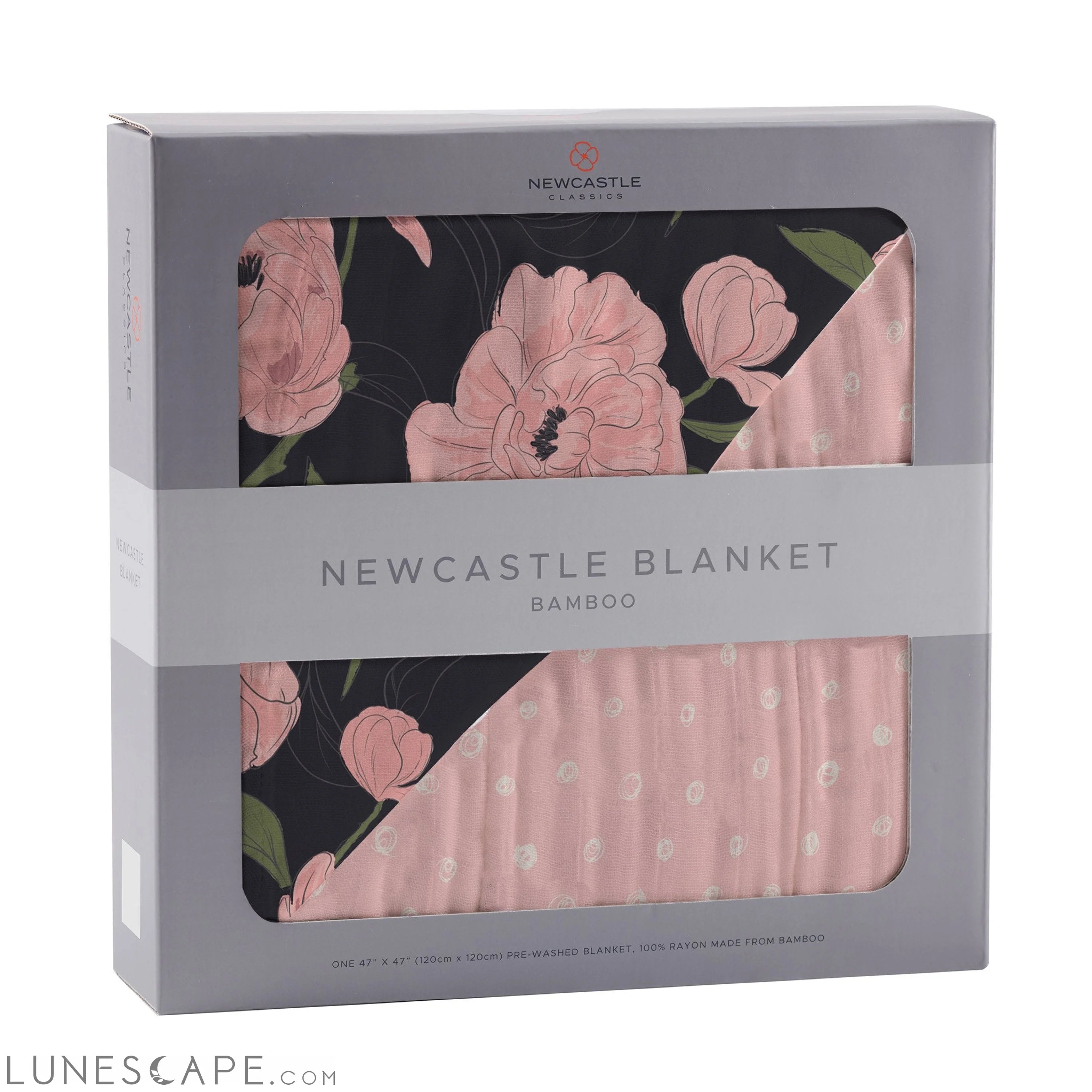 Peonies and Pearl Polka Dot Newcastle Blanket LUNESCAPE