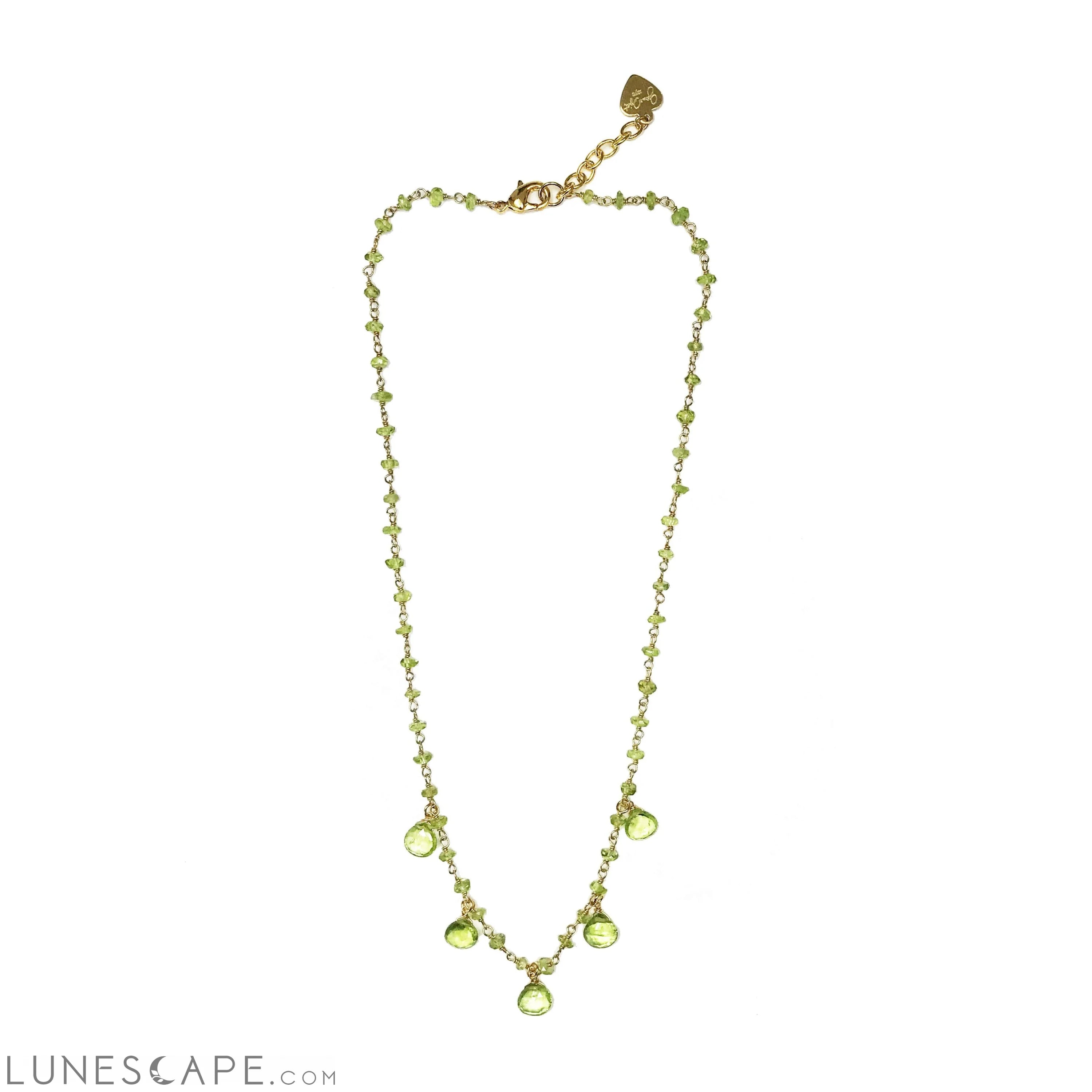 Peridot Droplet Vermeil Necklace LUNESCAPE
