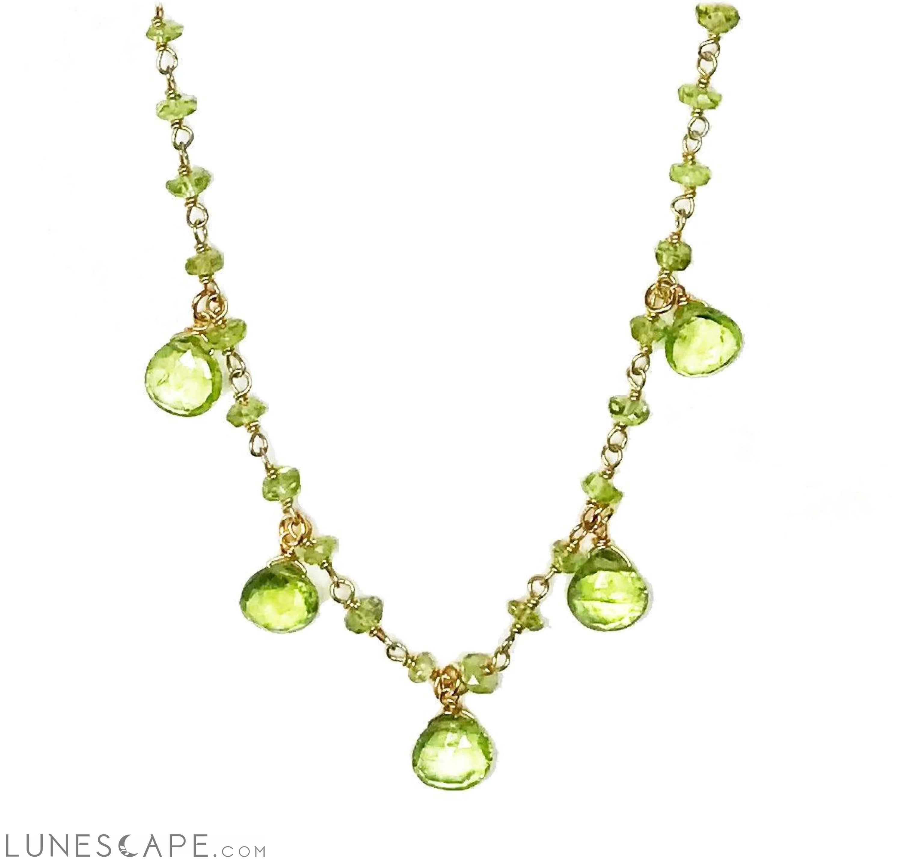 Peridot Droplet Vermeil Necklace LUNESCAPE