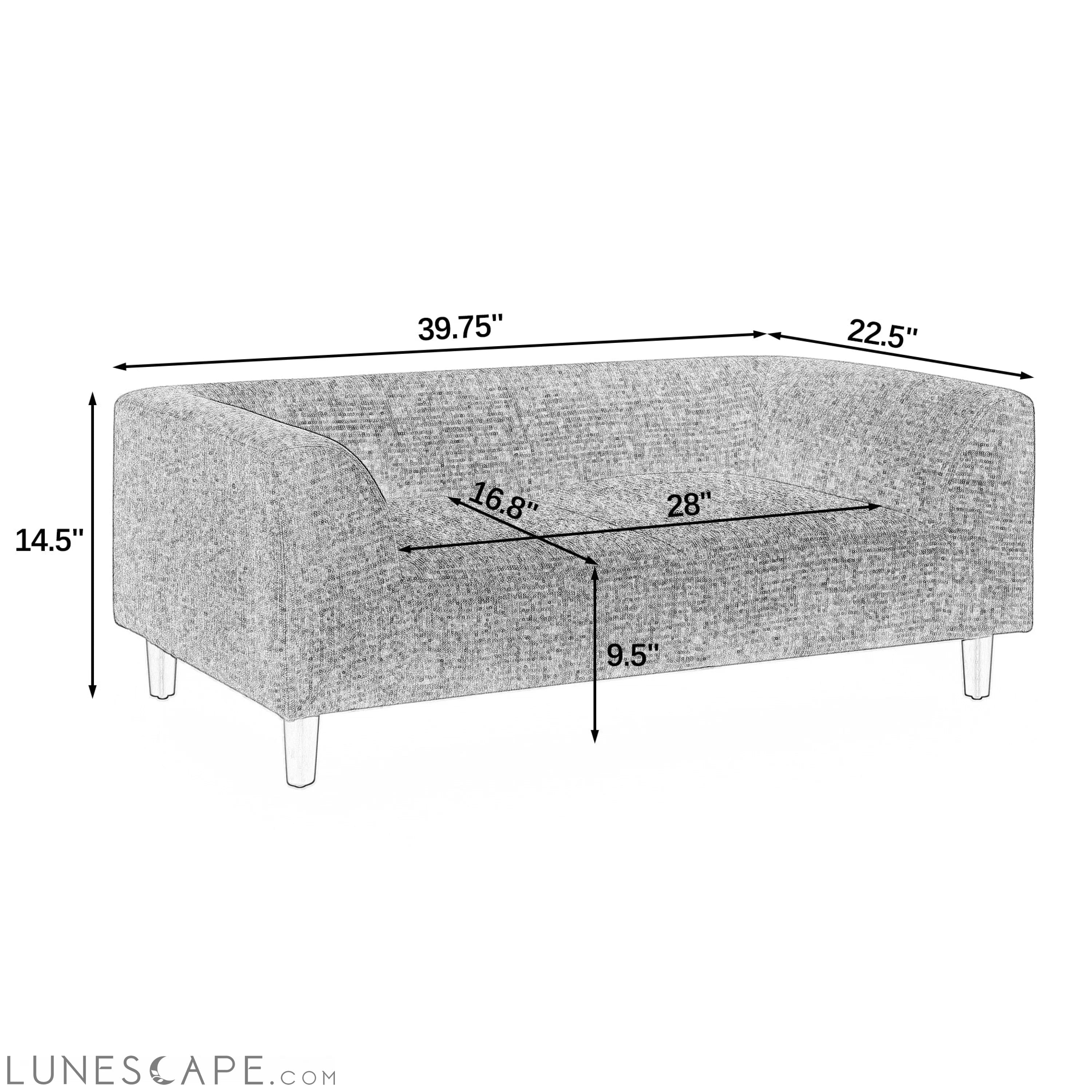 Pet sofa with backrest and armrests, modern rectangular pet sofa LUNESCAPE